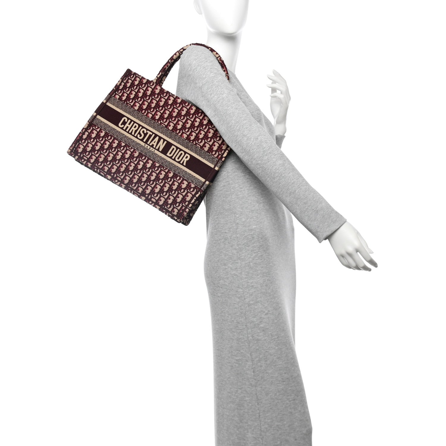Oblique Medium Book Tote Burgundy Multicolor
