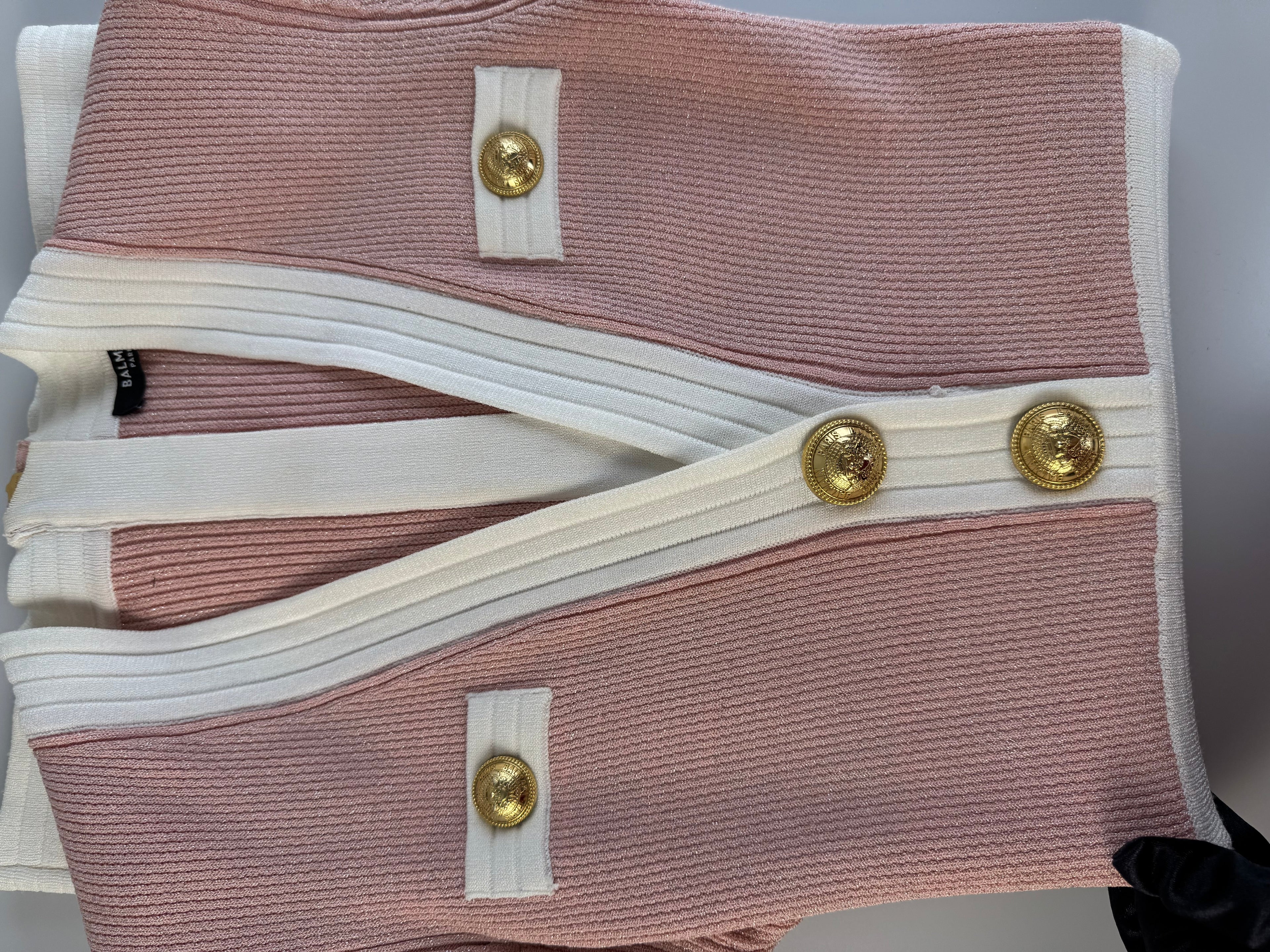 Balmain pink white dress FR 34