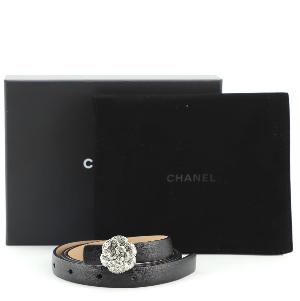 Camellia Buckle Belt Leather Thin 80