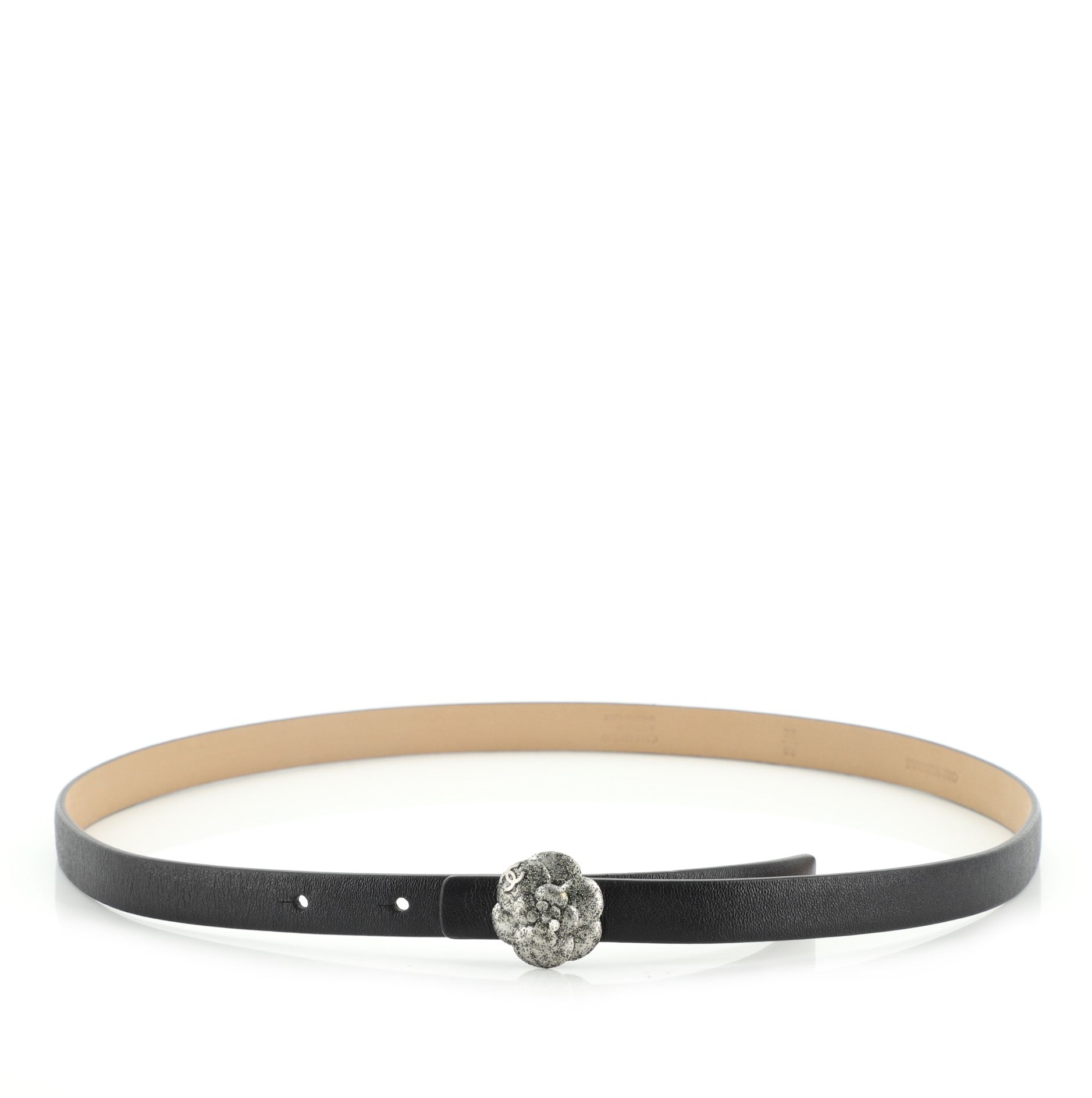 Camellia Buckle Belt Leather Thin 80