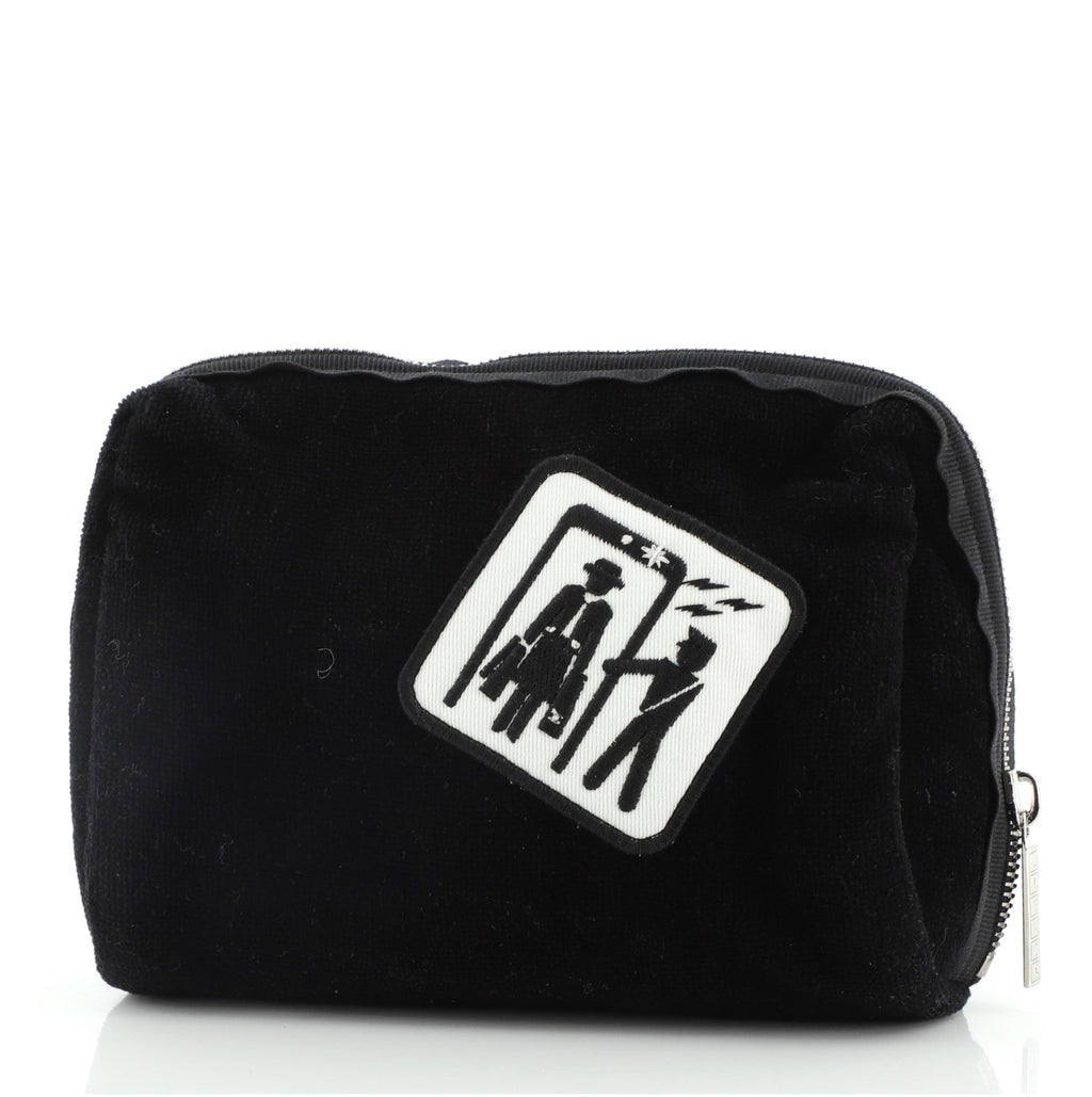 Airlines Toiletry Pouch Terry Cloth with Patches