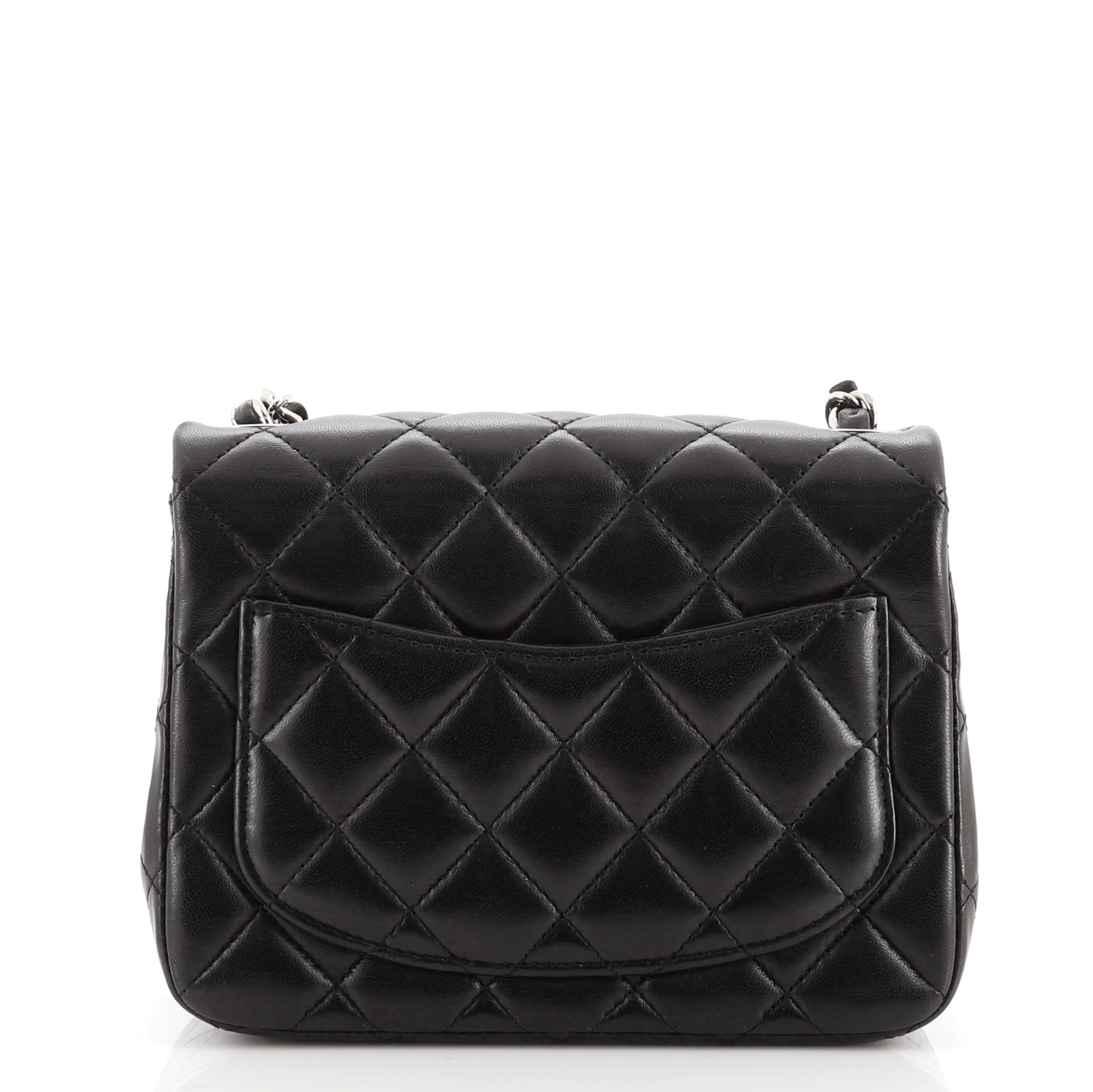 Square Classic Single Flap Bag Quilted Lambskin Mini