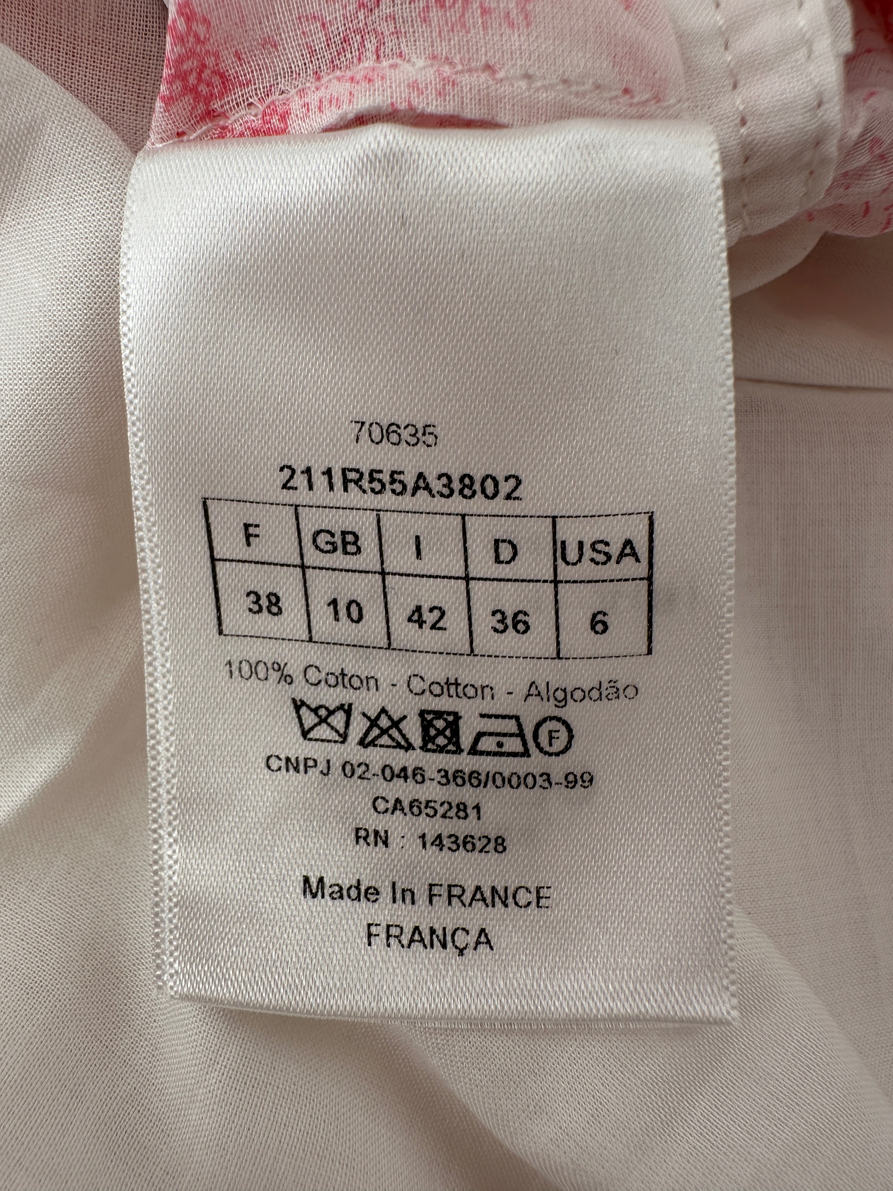Christian Dior Light Pink, White Toile de Jouy Sauvage Cotton Printed Midi Dress Size FR 38 (UK 10)