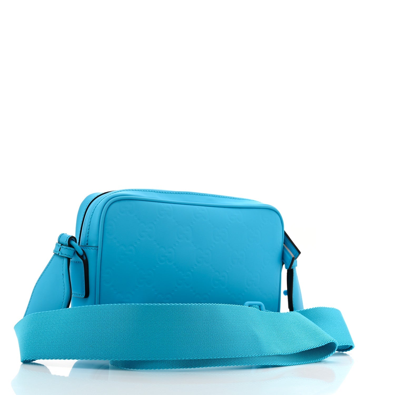 Rubber Effect Monogram GG Crossbody Bag Bright Blue