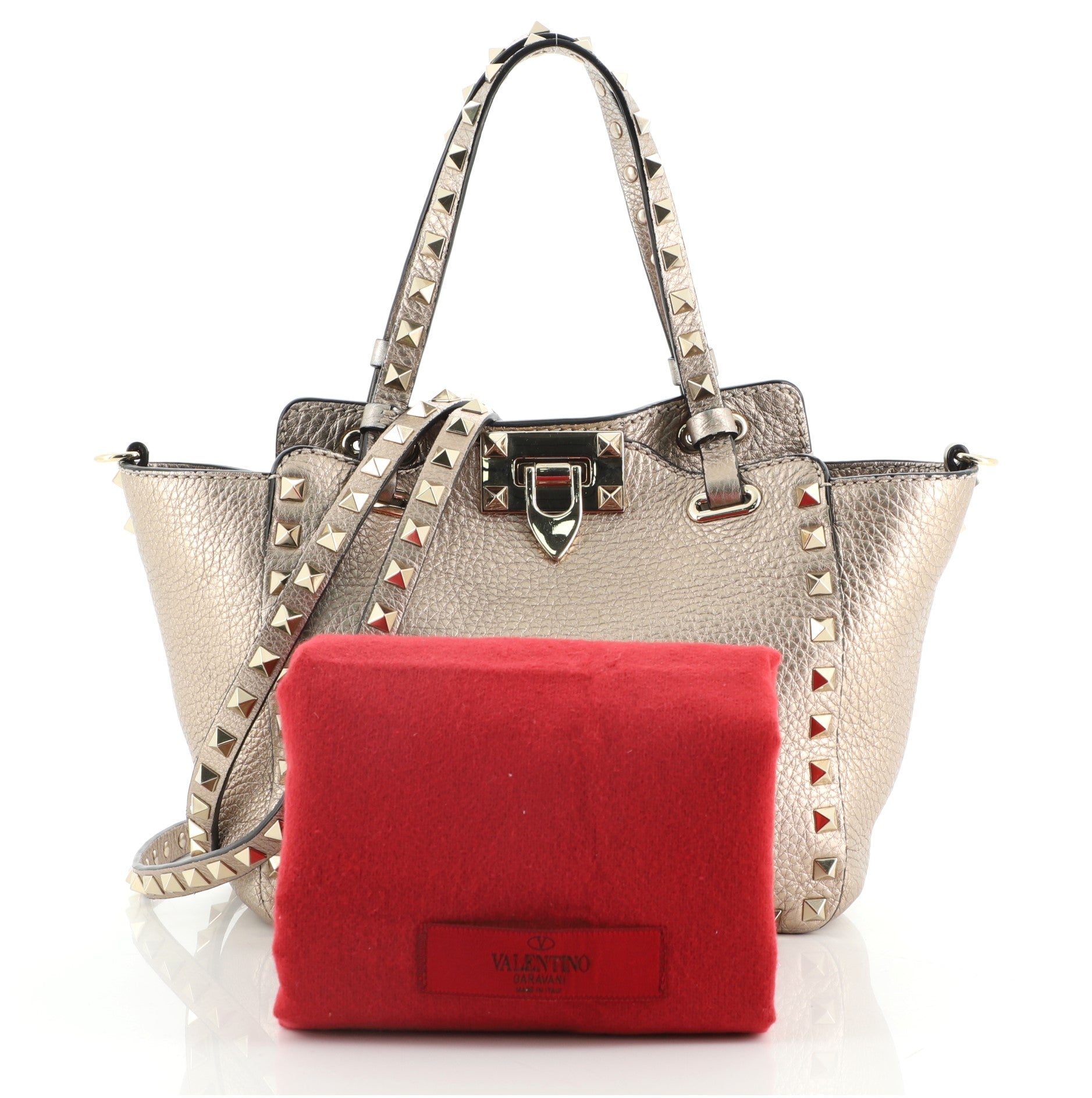 Rockstud Tote Pebbled Leather Mini