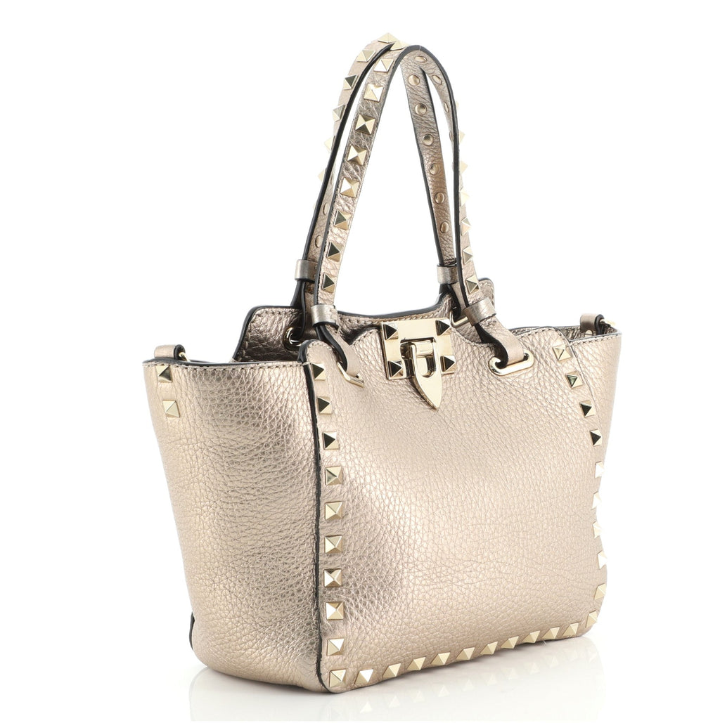 Rockstud Tote Pebbled Leather Mini