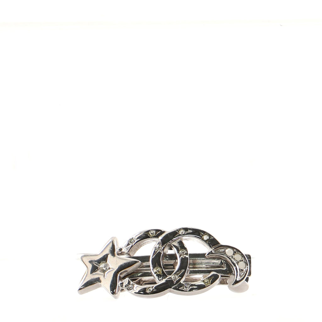CC Moon Star Hair Barrette Crystal Embellished Metal XS