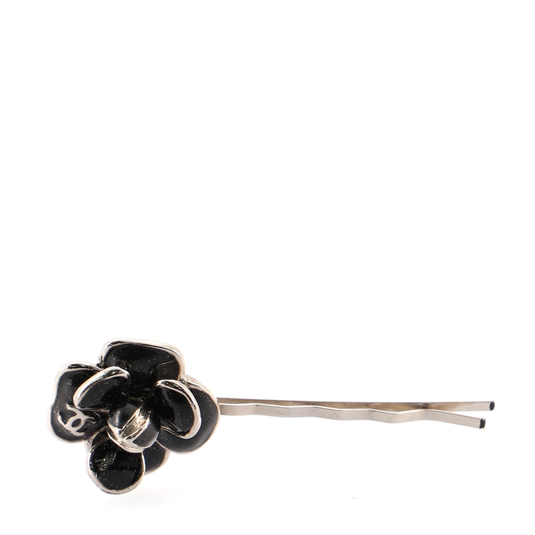 CC Camellia Hair Pin Metal and Enamel XS