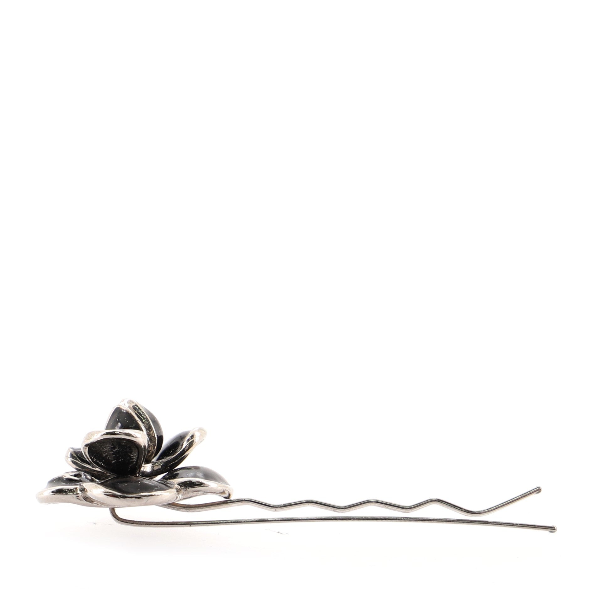 CC Camellia Hair Pin Metal and Enamel XS