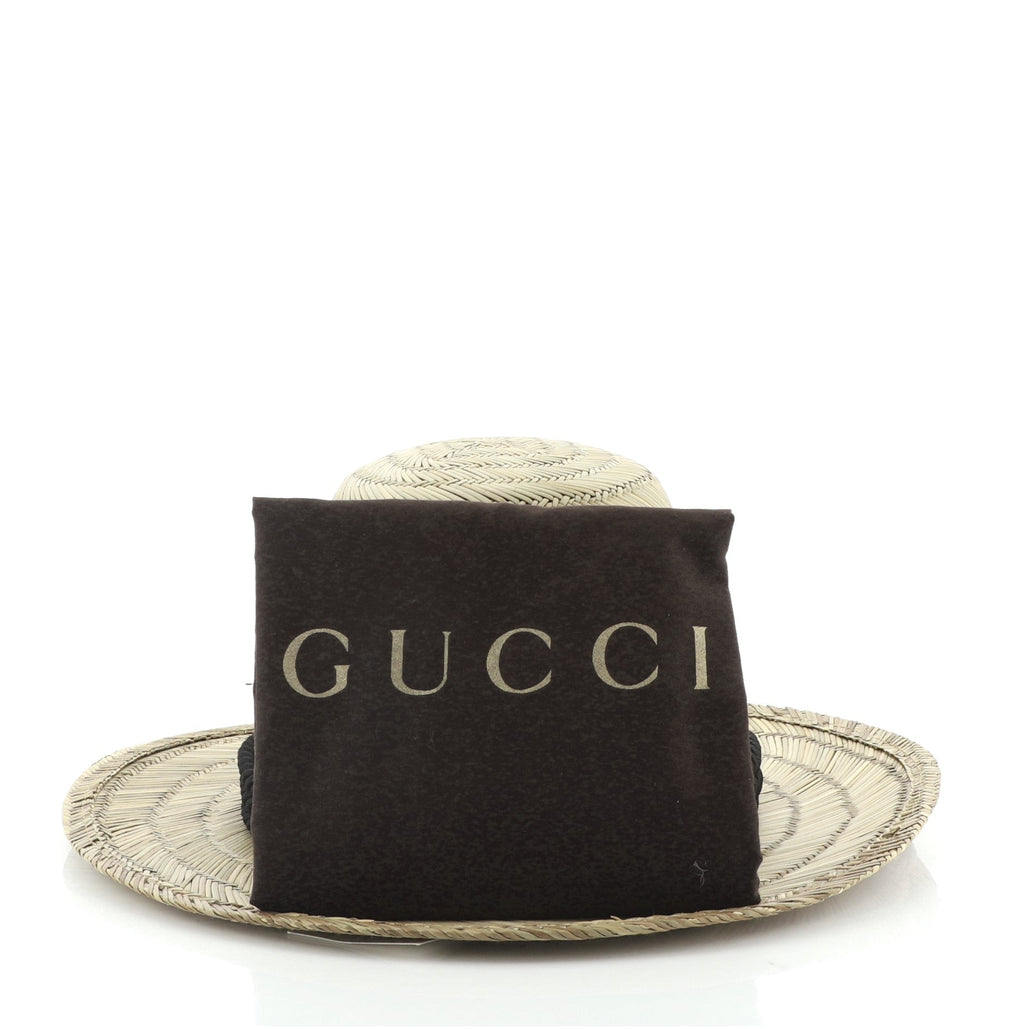 Passementerie-Trim Bucket Hat Straw XL