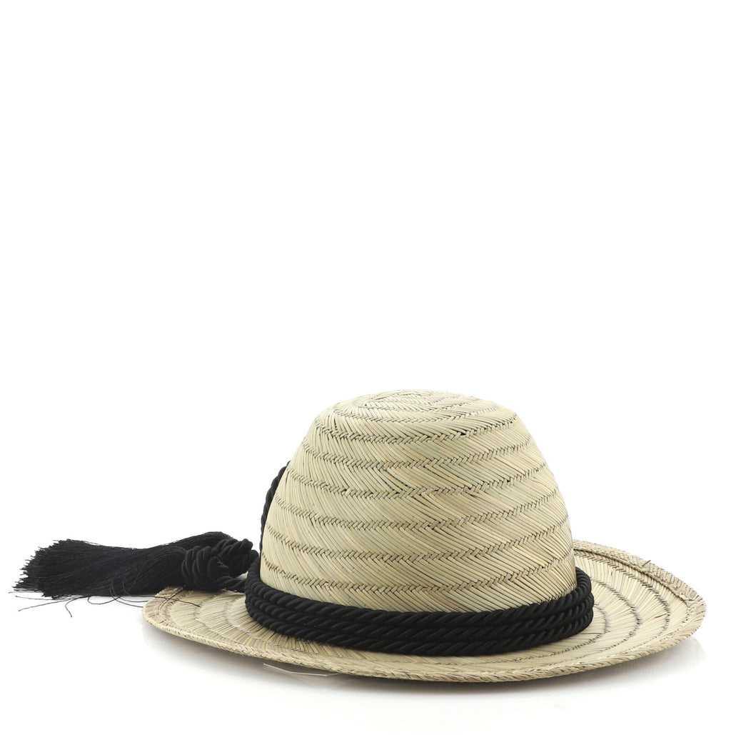 Passementerie-Trim Bucket Hat Straw XL
