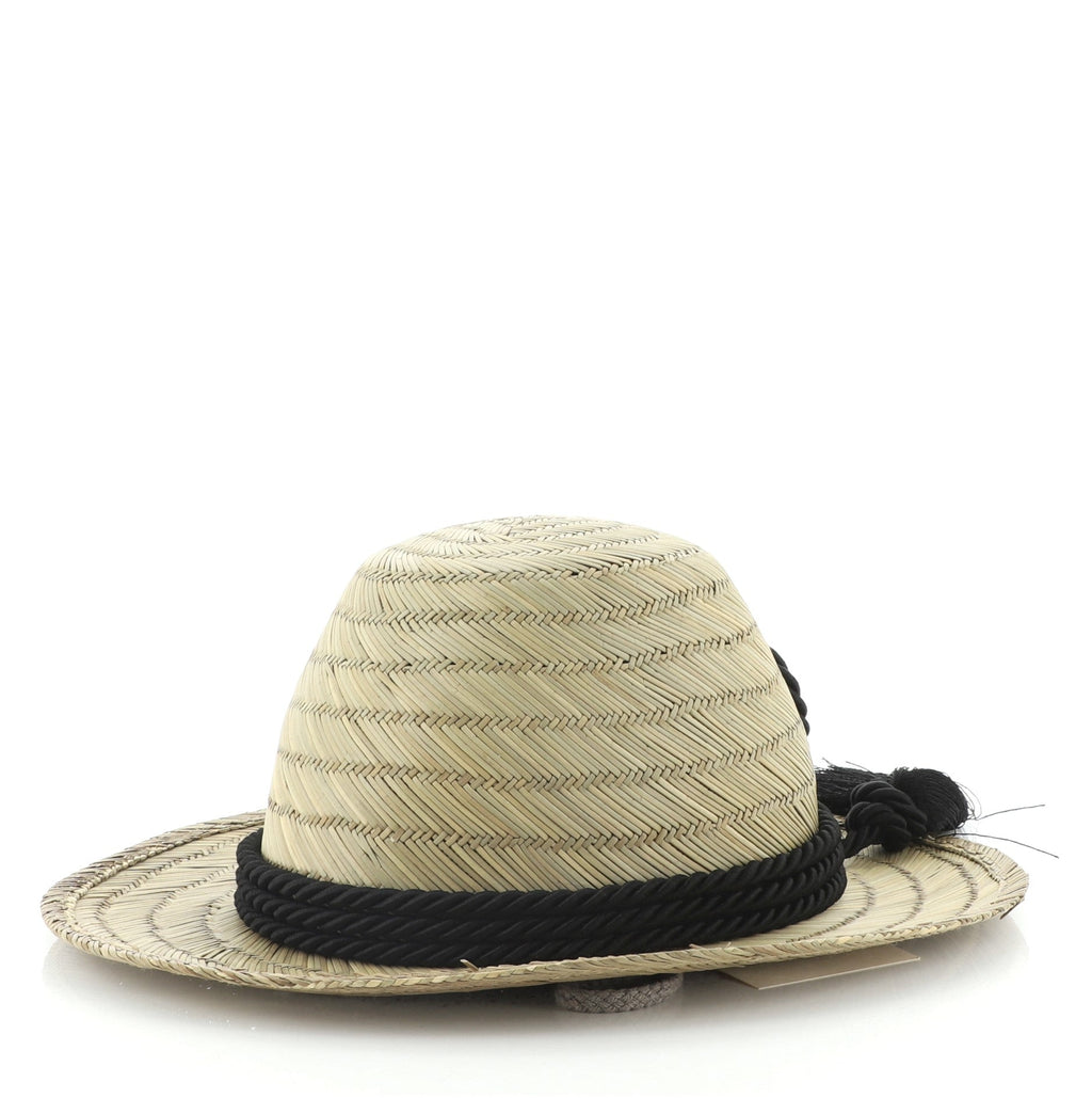 Passementerie-Trim Bucket Hat Straw XL