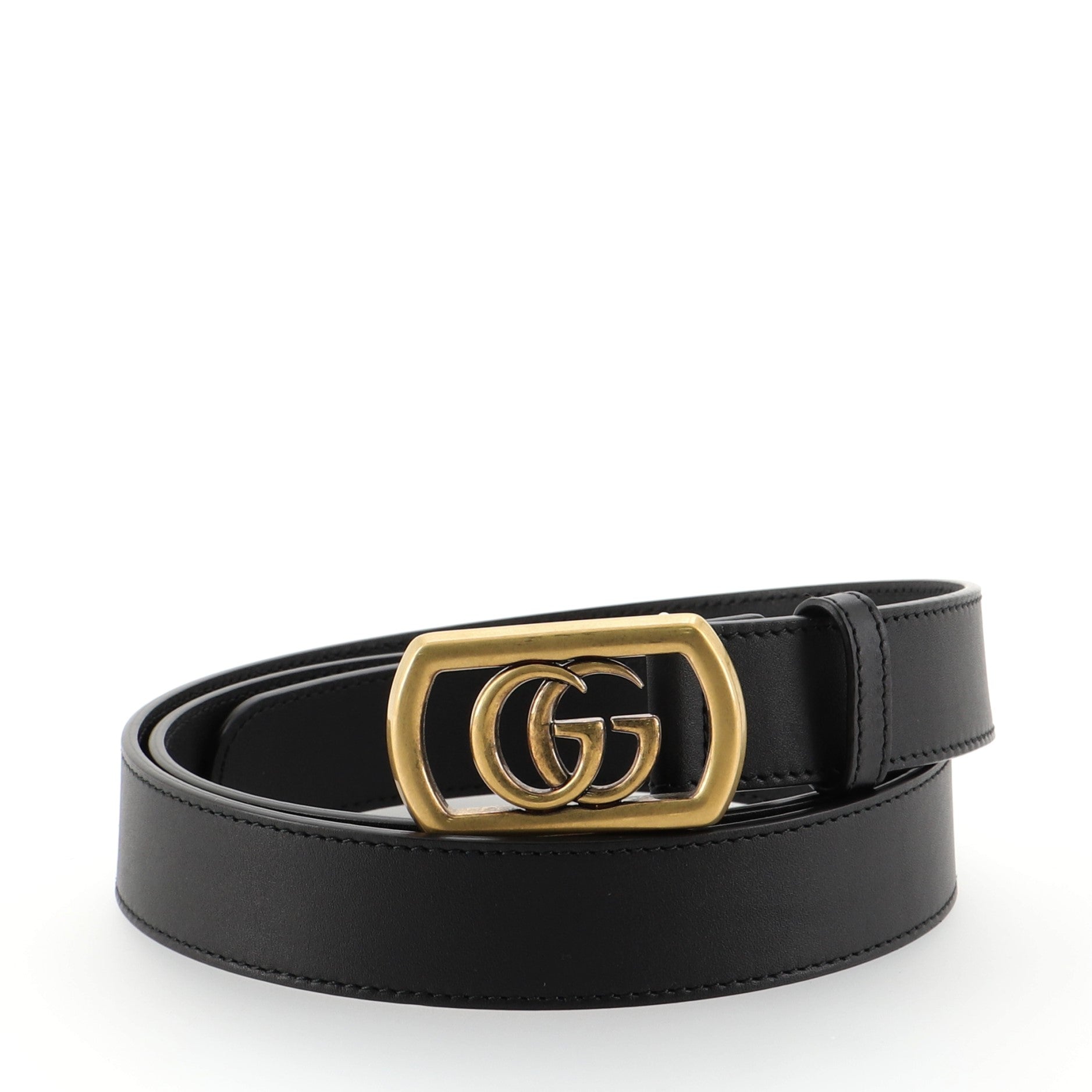 Framed GG Buckle Belt Leather Medium 110