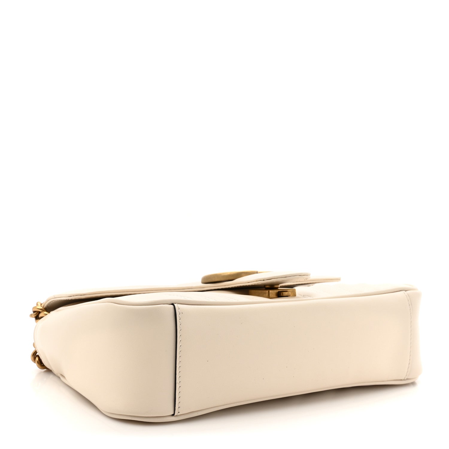 Calfskin Matelasse Small GG Marmont Shoulder Bag White