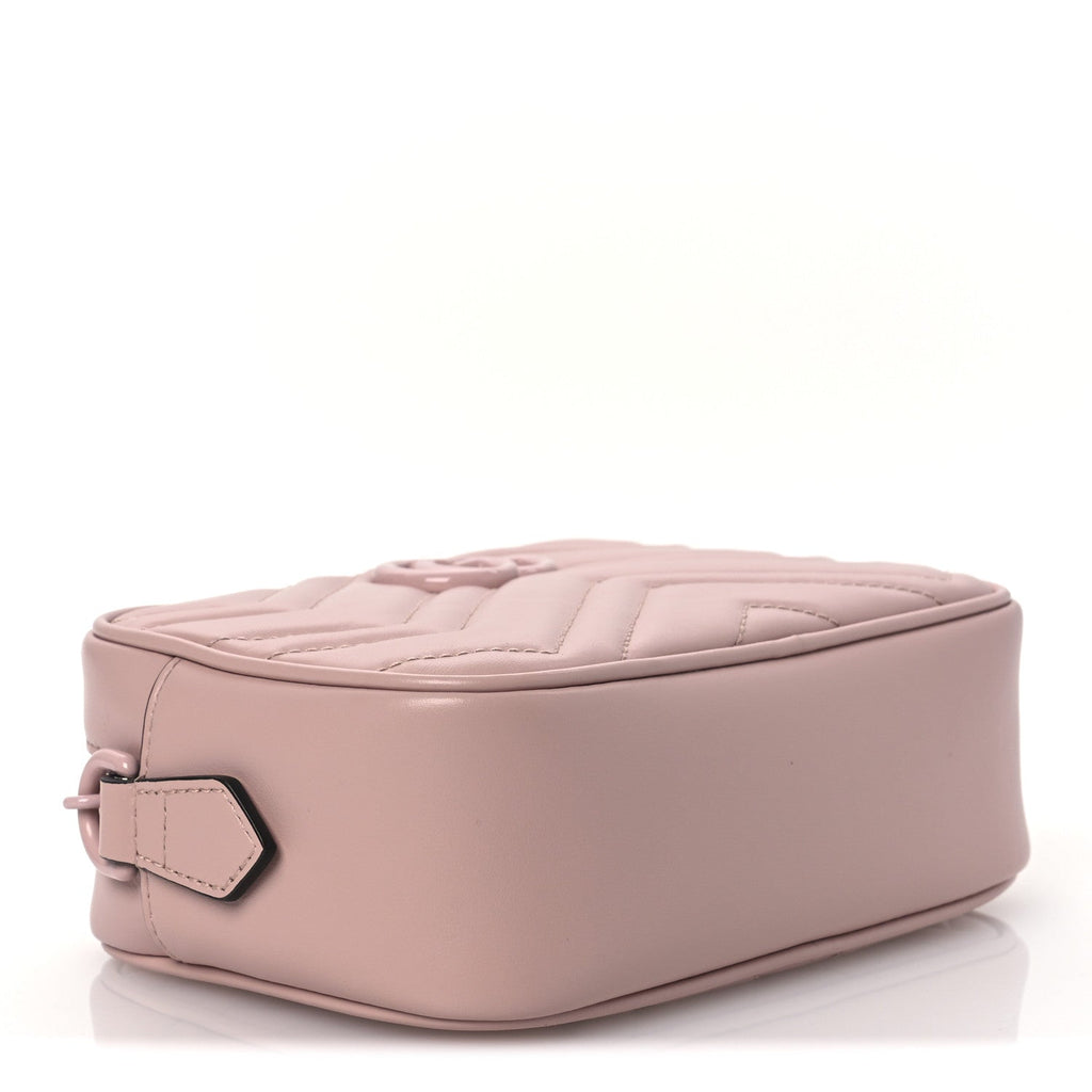 Calfskin Matelasse Monochrome Mini GG Marmont Chain Shoulder Bag Perfect Pink