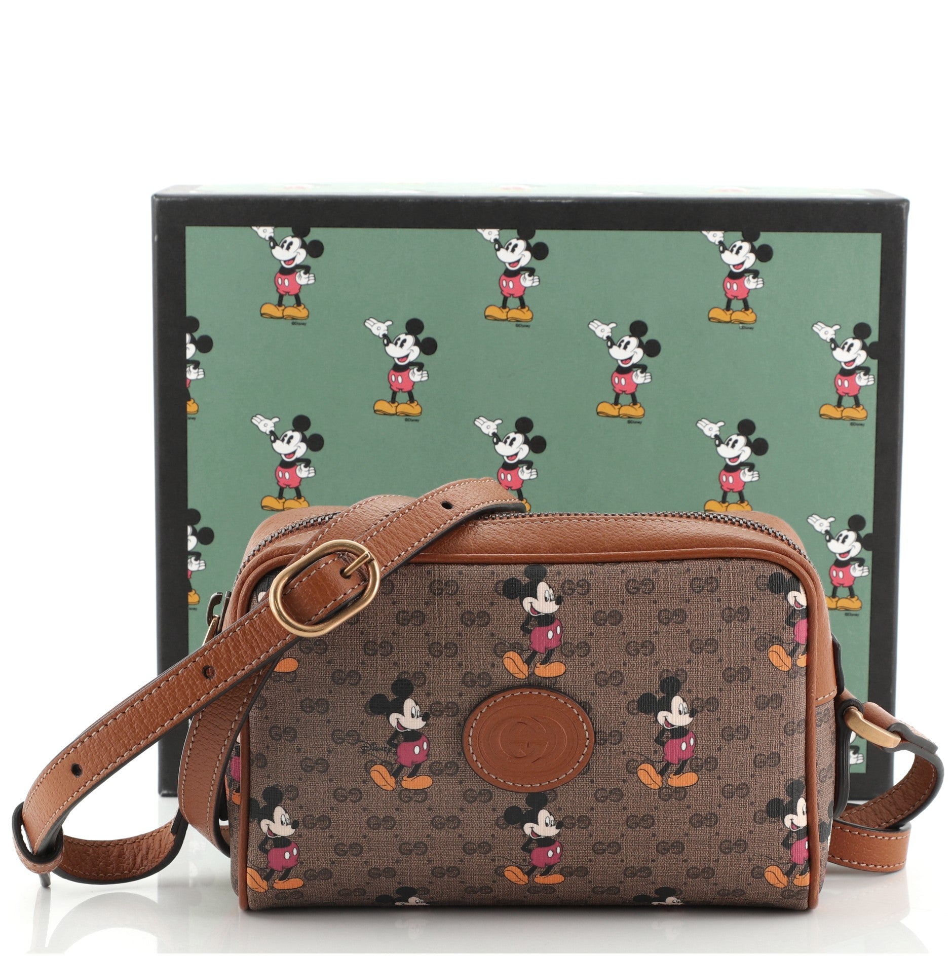 Disney Mickey Mouse Round Backpack Printed Mini GG Coated Canvas Mini