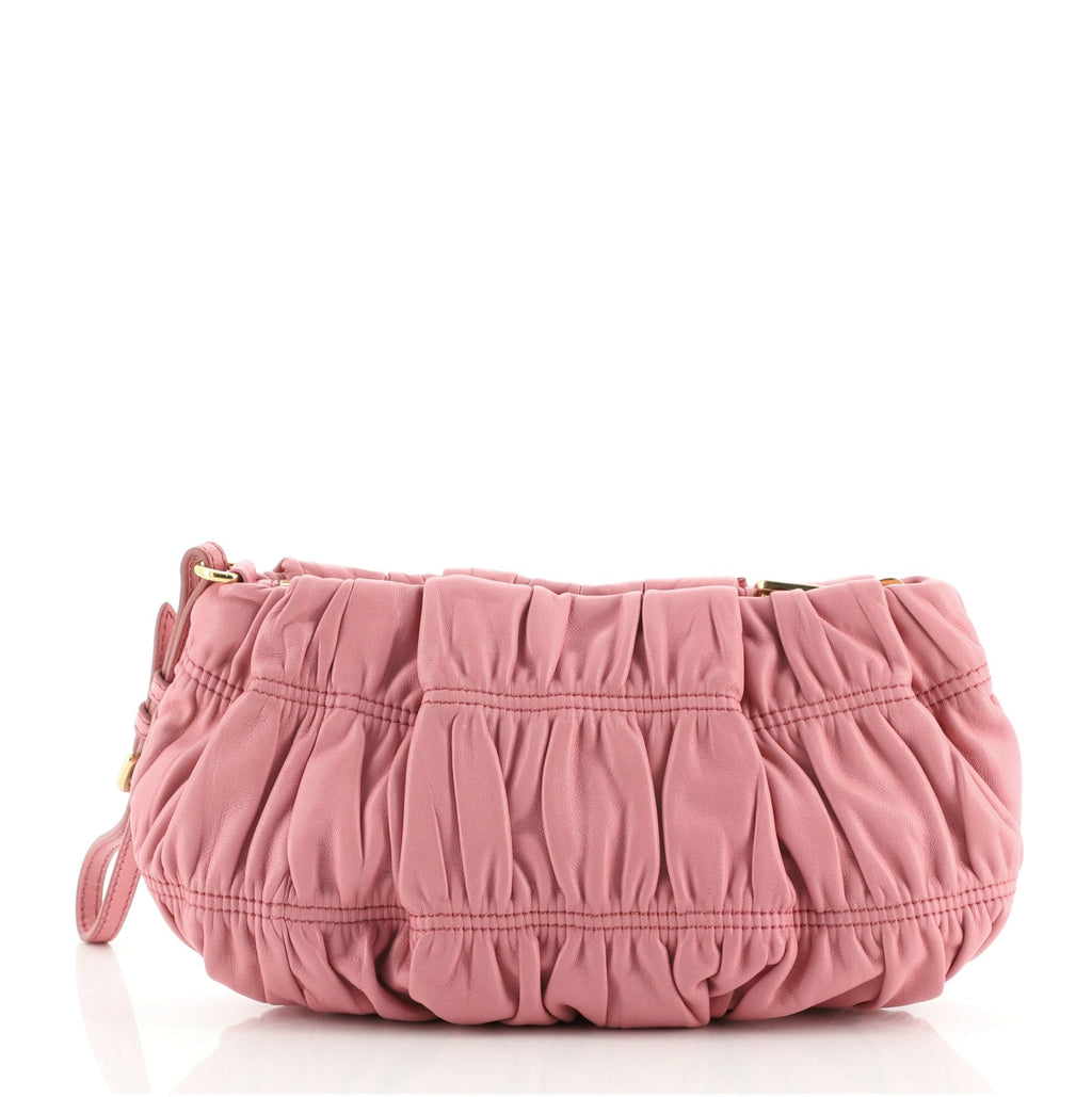 Bow Wristlet Clutch Nappa Gaufre Mini