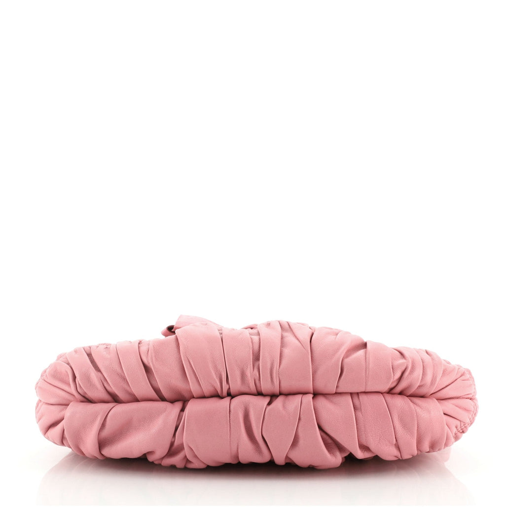 Bow Wristlet Clutch Nappa Gaufre Mini