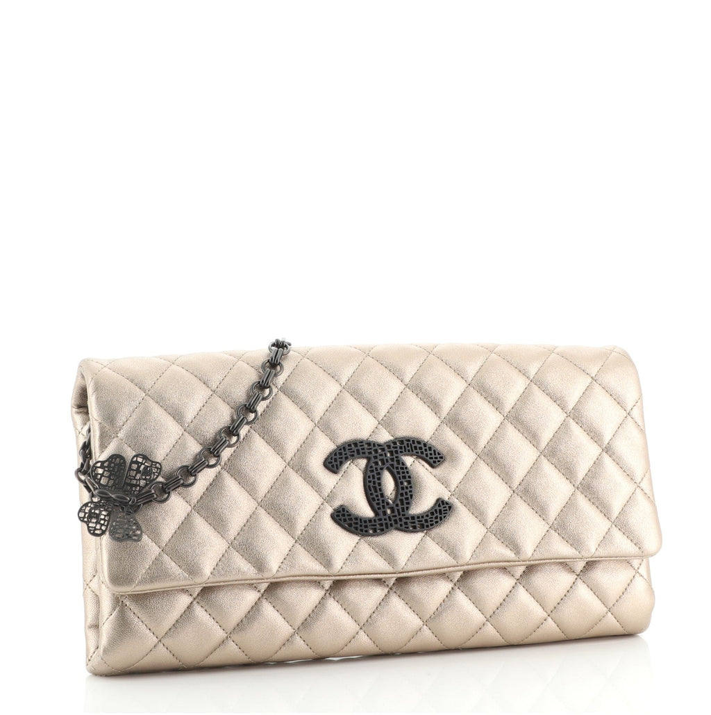 Butterfly Chain Clutch Quilted Lambskin