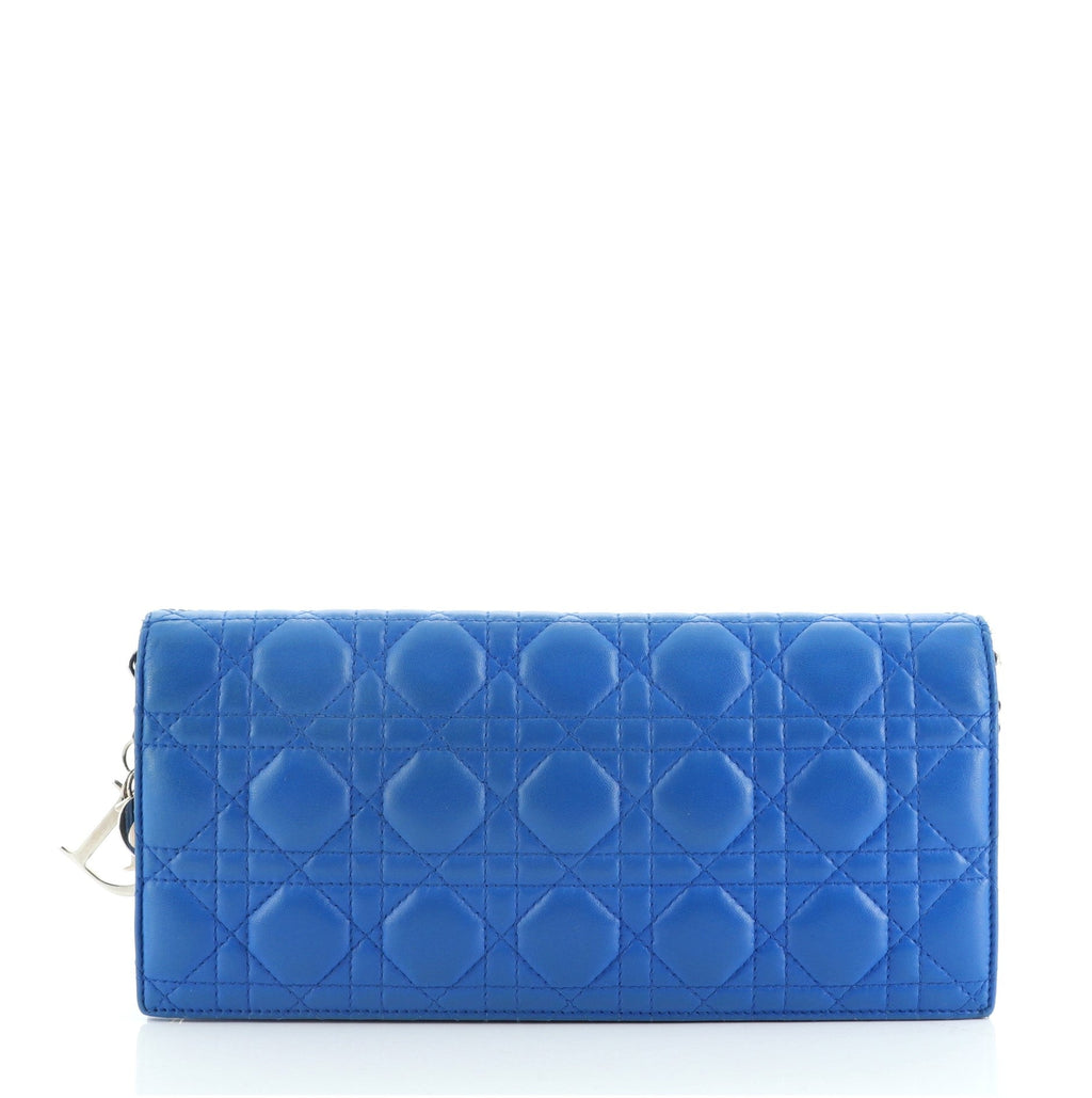 Lady Dior Convertible Chain Clutch Cannage Quilt Leather Long
