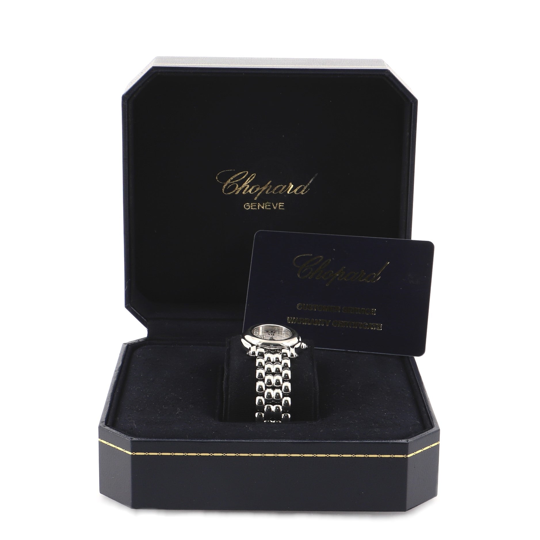 Happy Sport Classic Round Quartz Watch Stainless Steel with Floating Diamonds 26