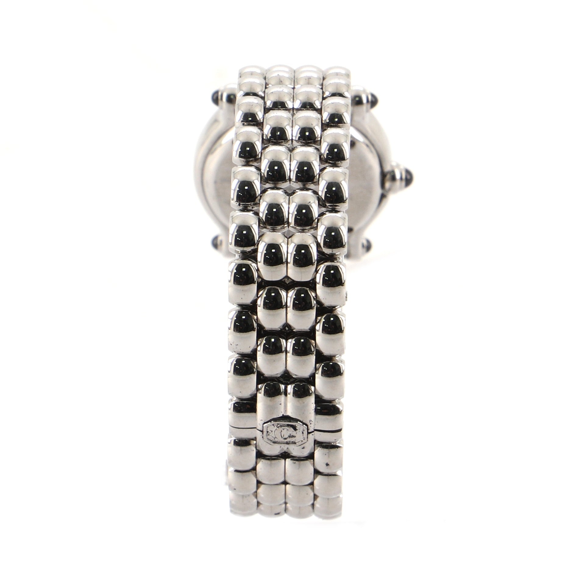 Happy Sport Classic Round Quartz Watch Stainless Steel with Floating Diamonds 26