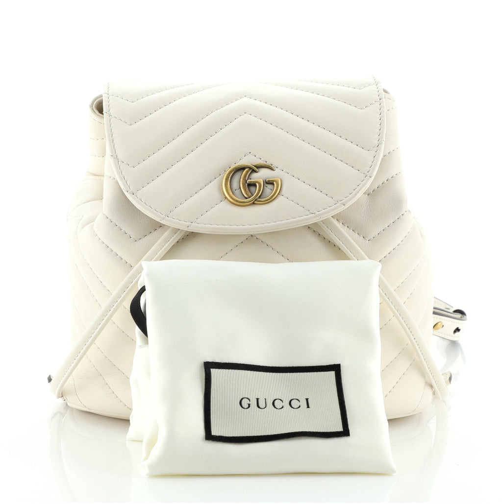 GG Marmont Drawstring Backpack Matelasse Leather Mini