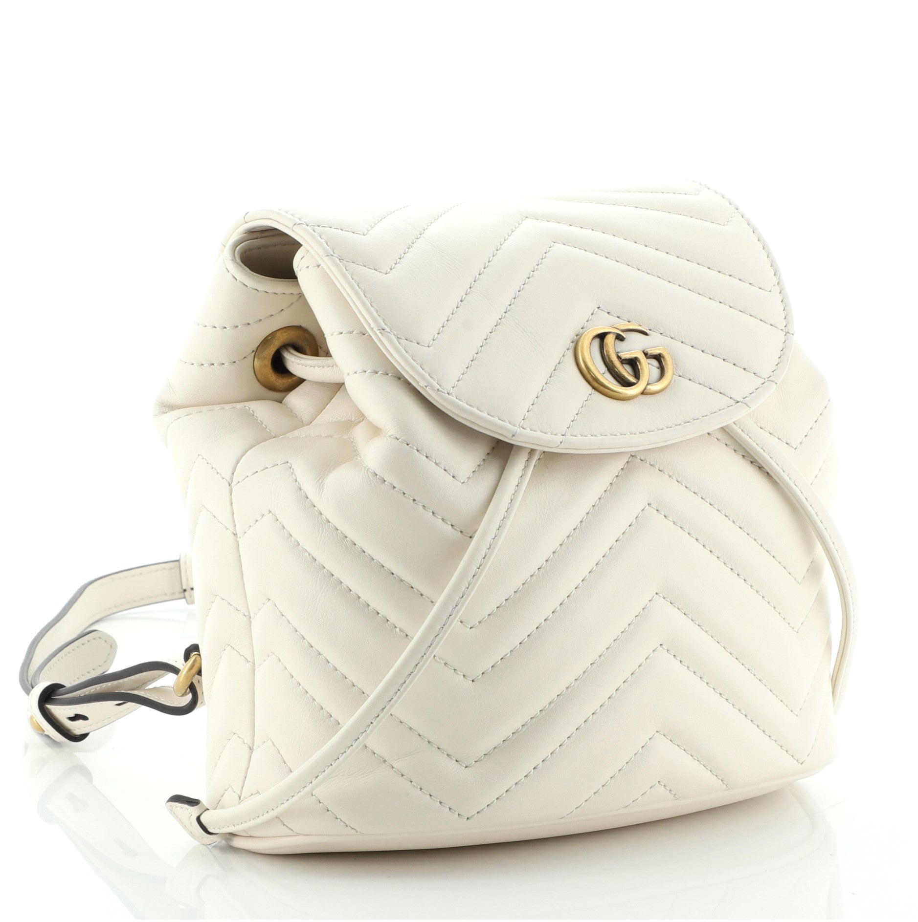 GG Marmont Drawstring Backpack Matelasse Leather Mini