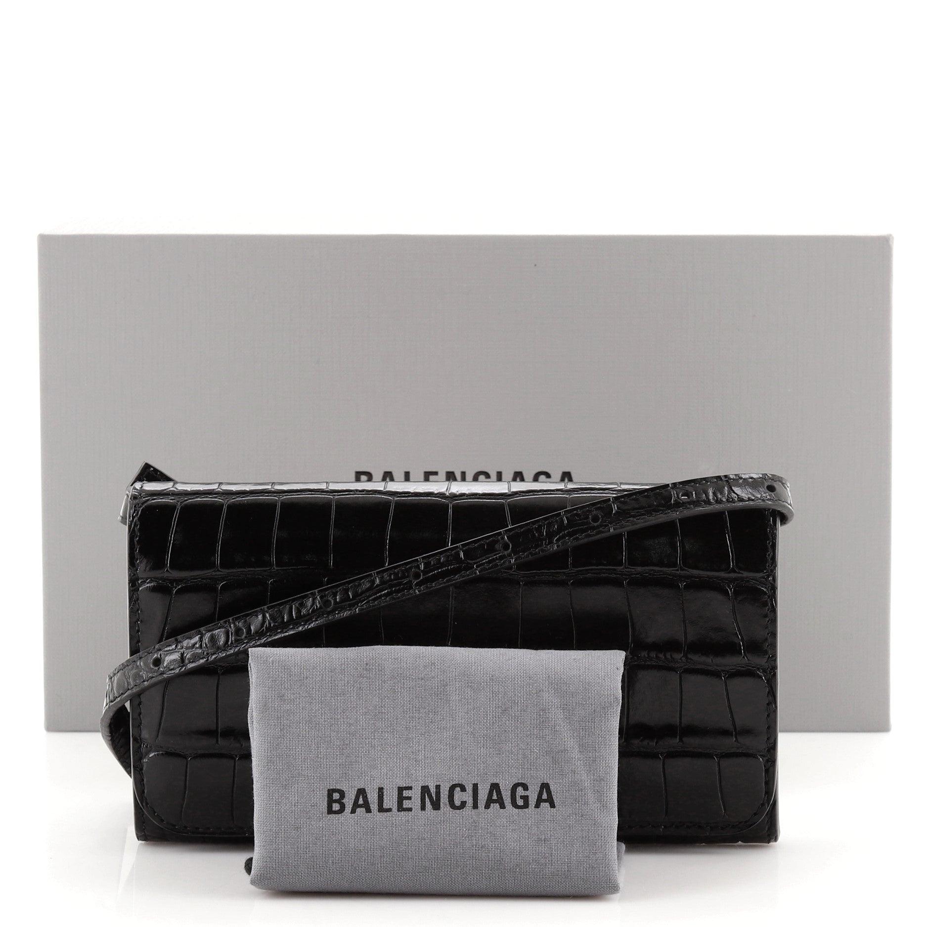 Touch B. Crossbody Bag Crocodile Embossed Leather Mini