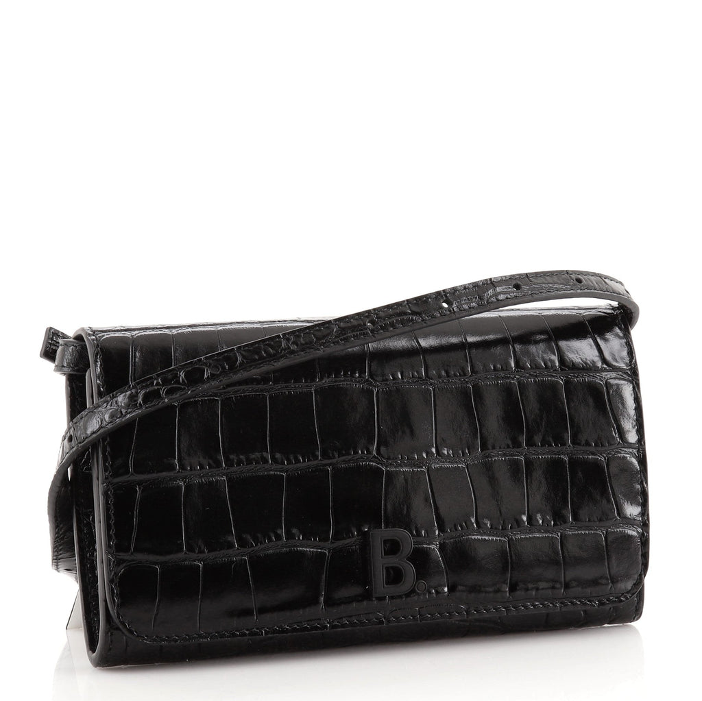 Touch B. Crossbody Bag Crocodile Embossed Leather Mini