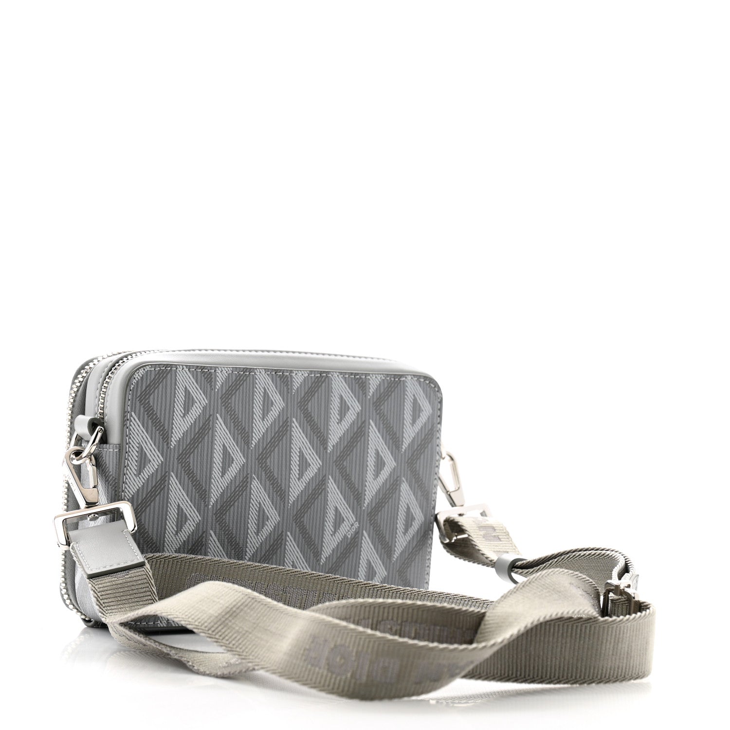 Coated Canvas CD Diamond Messenger Pouch Grey