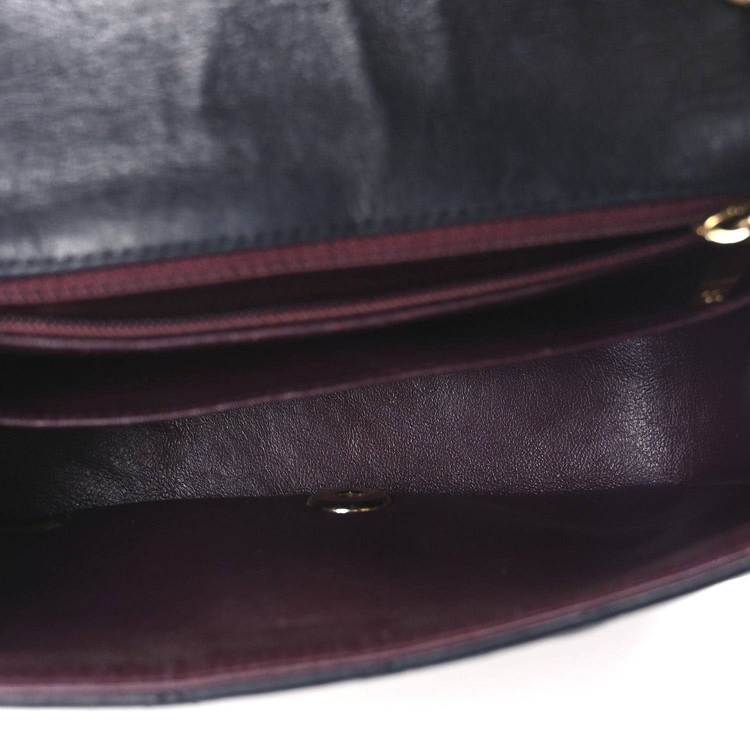 Lambskin Quilted Mini Square Flap Black