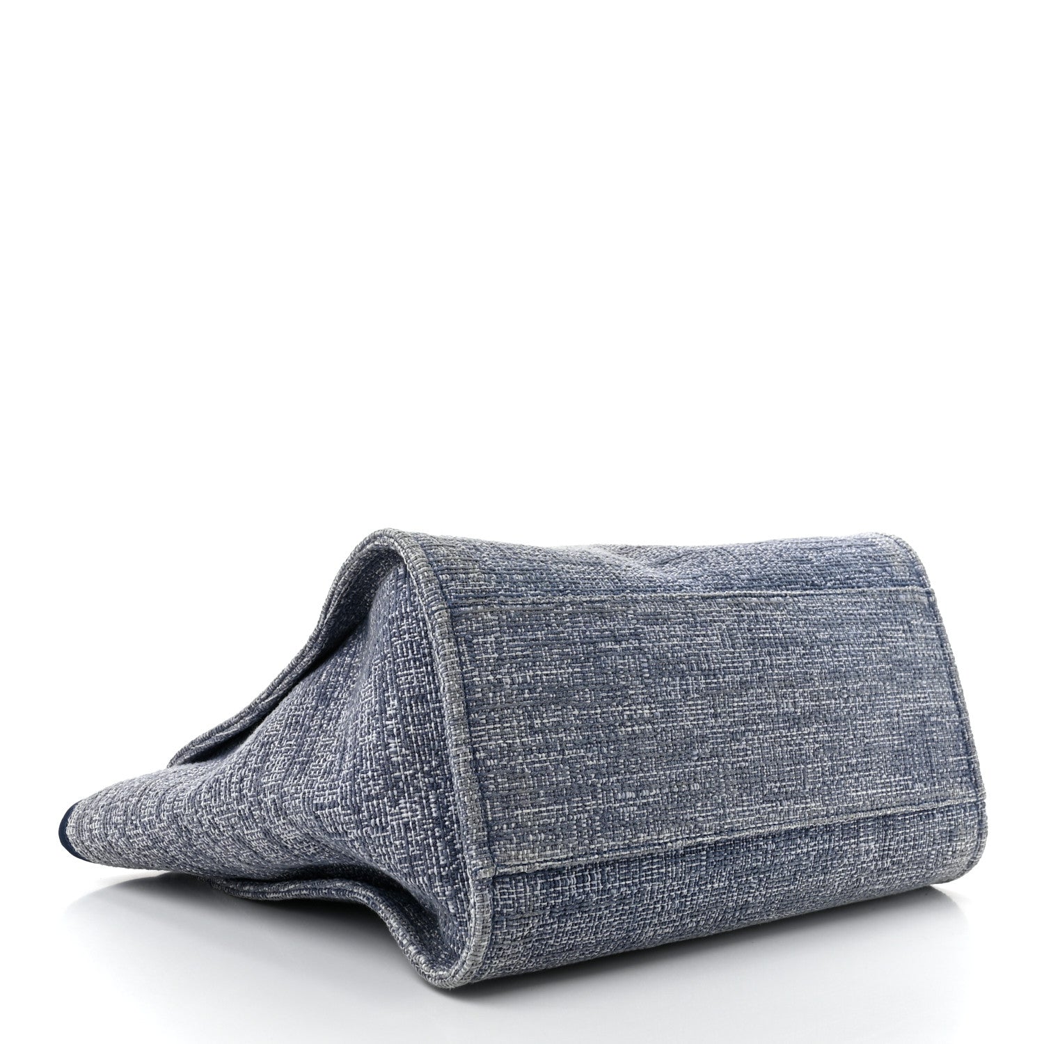 Woven Straw Raffia Medium Deauville Tote Blue
