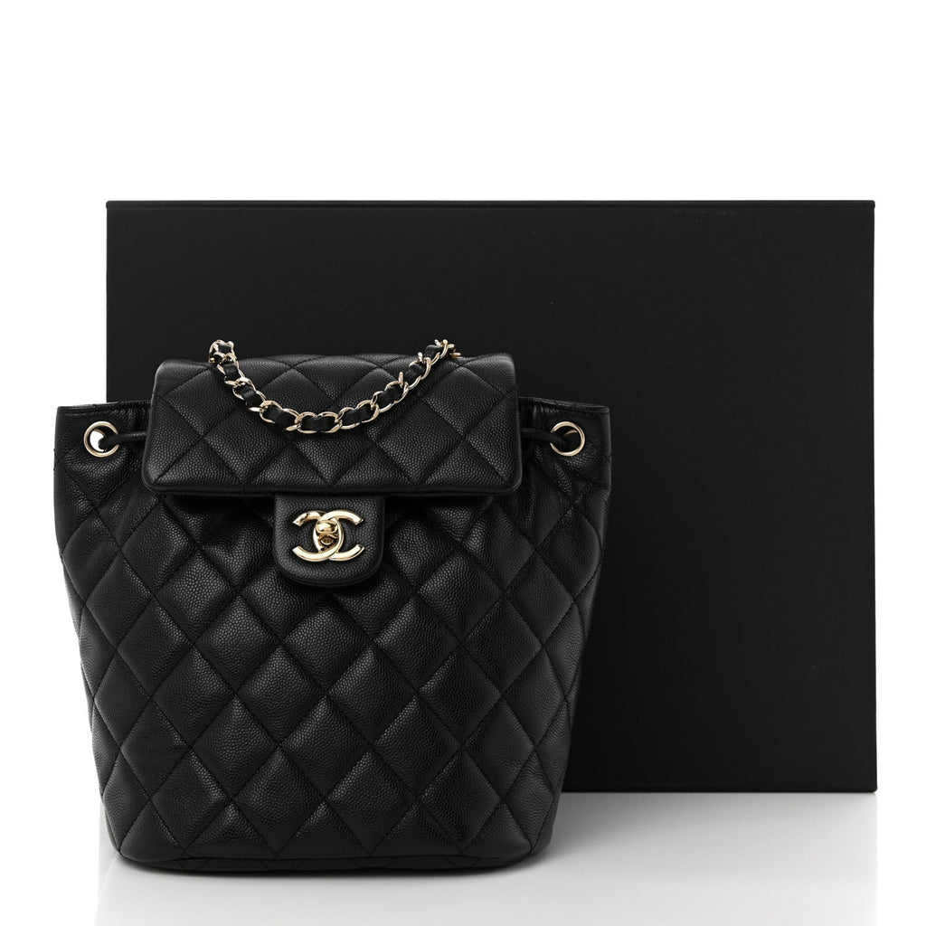 Caviar Quilted Mini Urban Spirit Backpack Black
