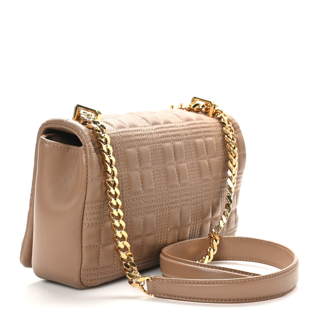 Lambskin Quilted Small Lola Bag Camel