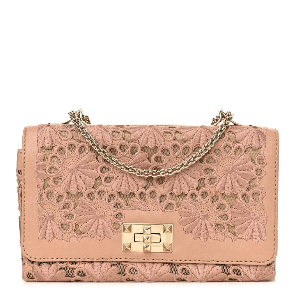 Nappa Lace Girello Flap Blush