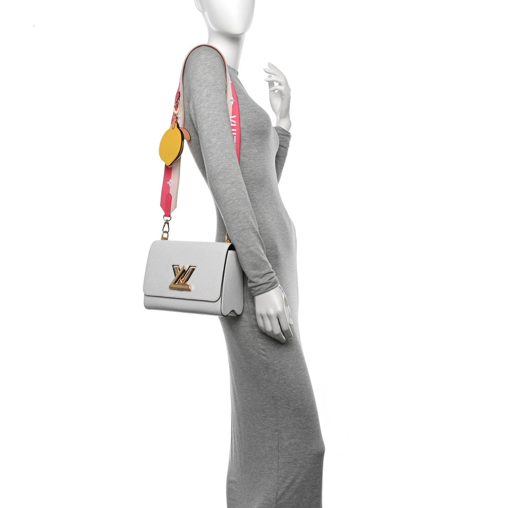 Epi Twist Shoulder Bag MM White Pink