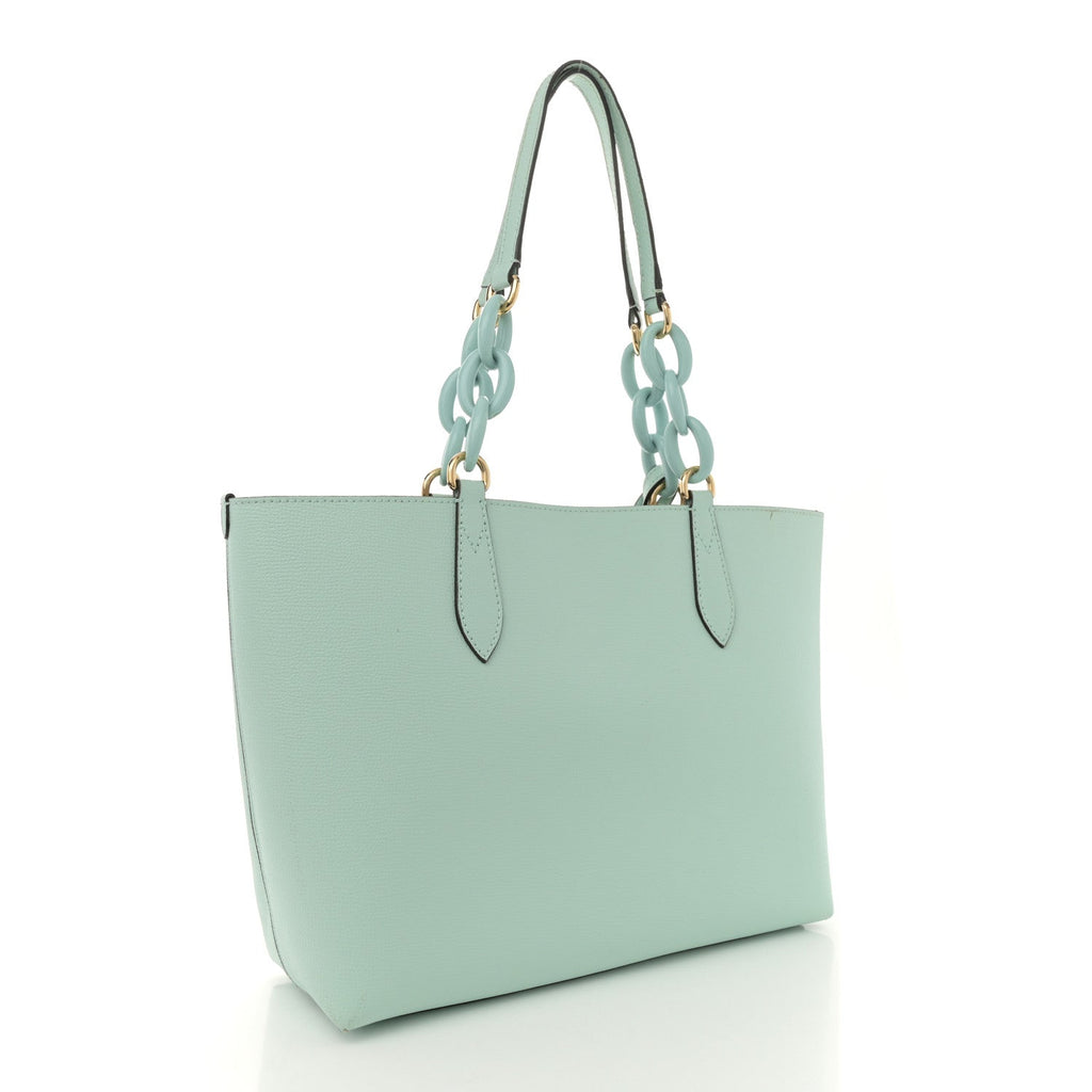 Calfskin Haymarket Check Small Reversible Tote Pale Opal
