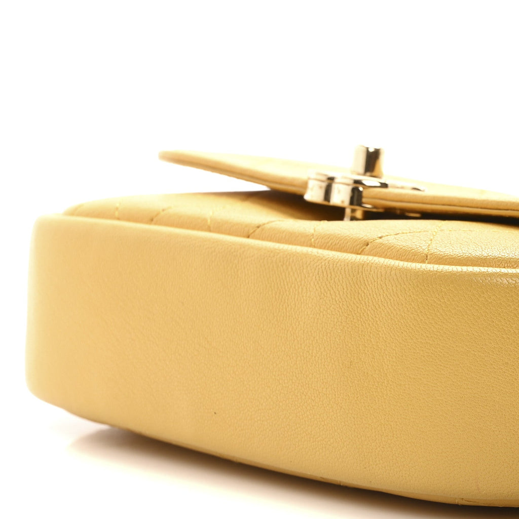 Goatskin Stitched Casual Trip Single Flap Yellow