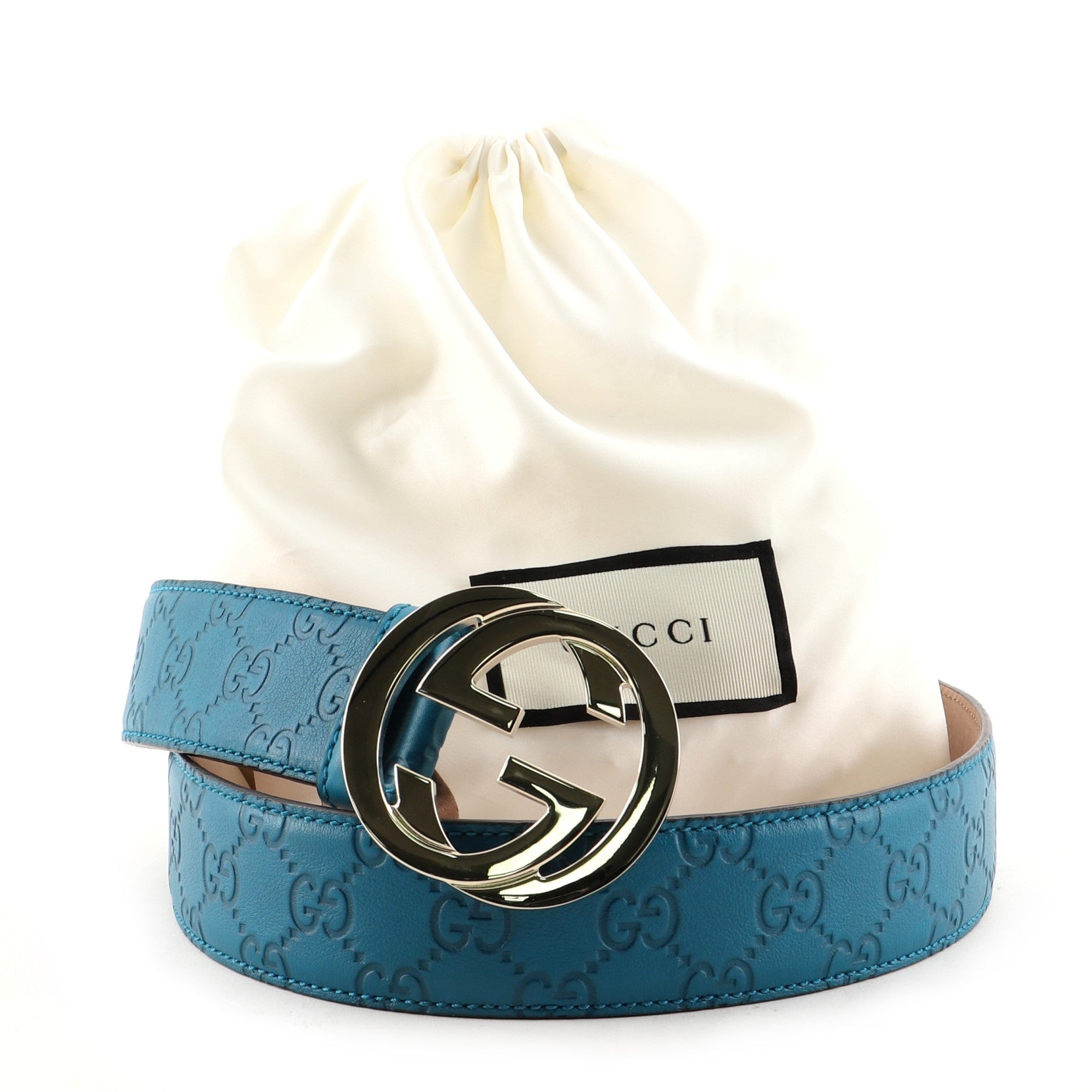 Interlocking G Belt Guccissima Leather Wide 95