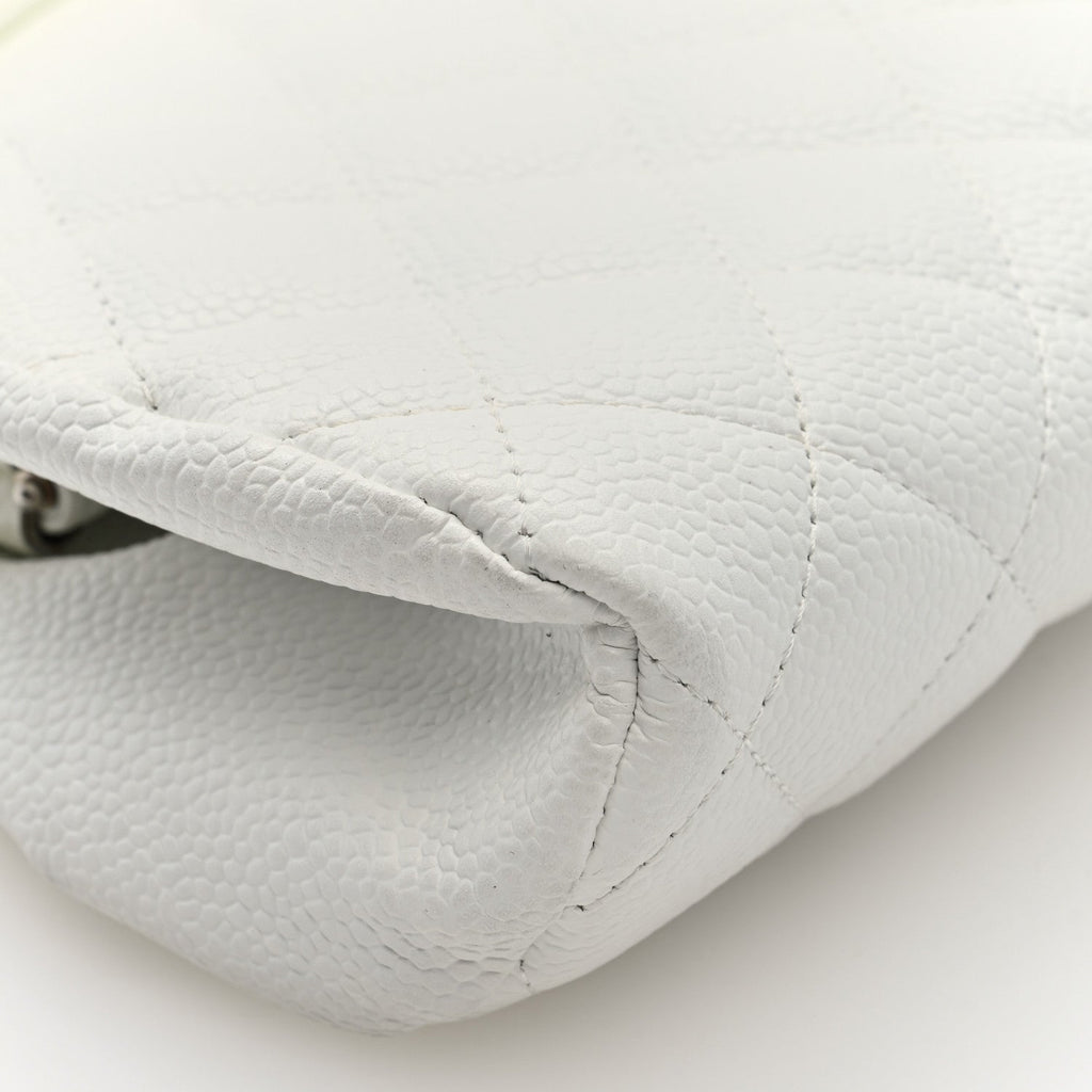Caviar Quilted Timeless Clutch White