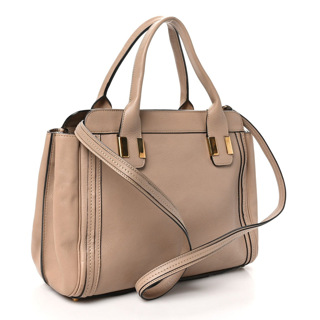 Calfskin Medium Alice Satchel Beige