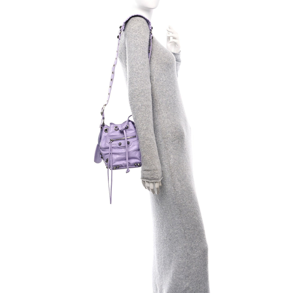 Agneau Arena Le Cagole Bucket Bag XS Lilac