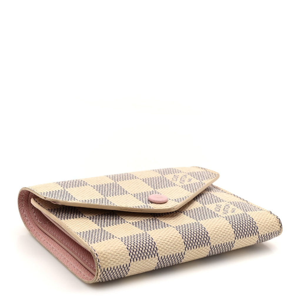 Damier Azur Victorine Wallet Rose Ballerine