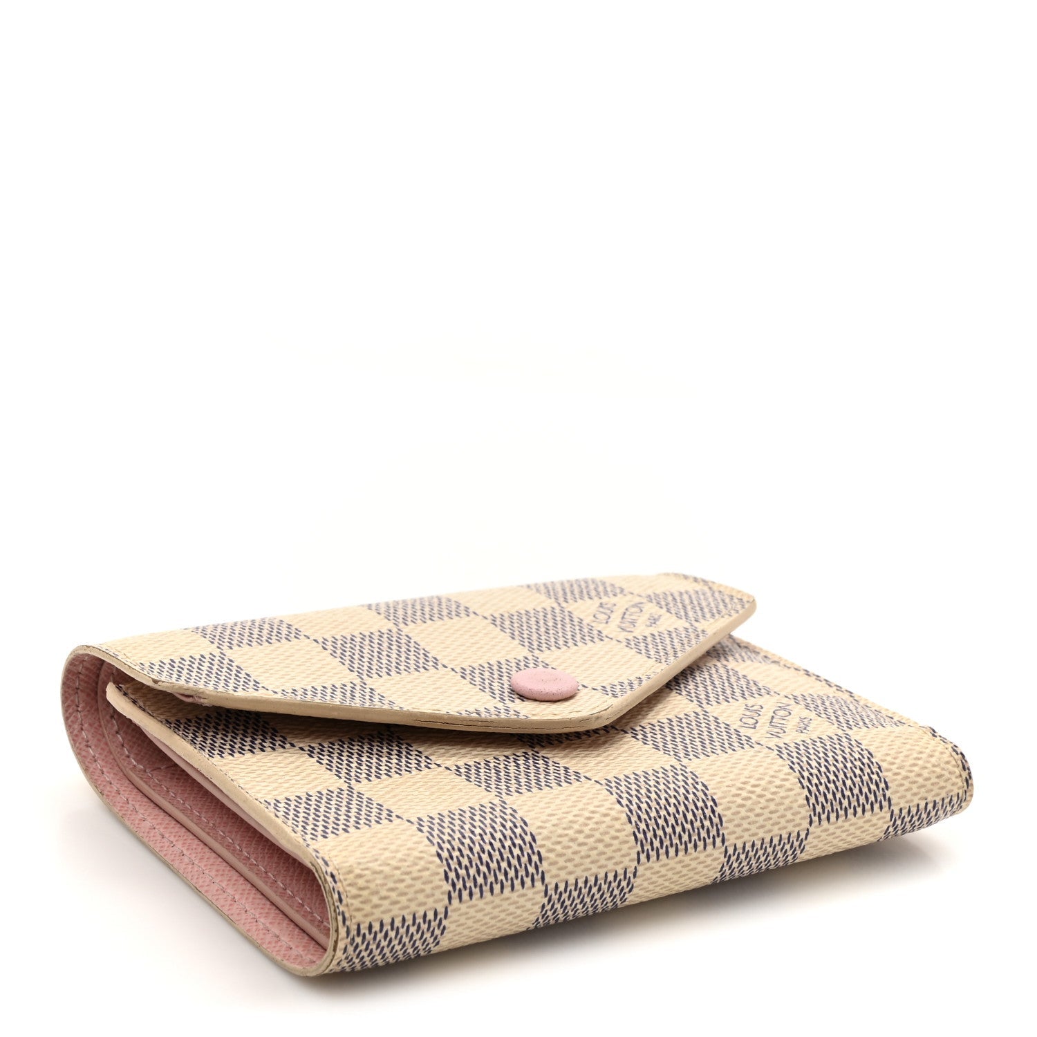 Damier Azur Victorine Wallet Rose Ballerine