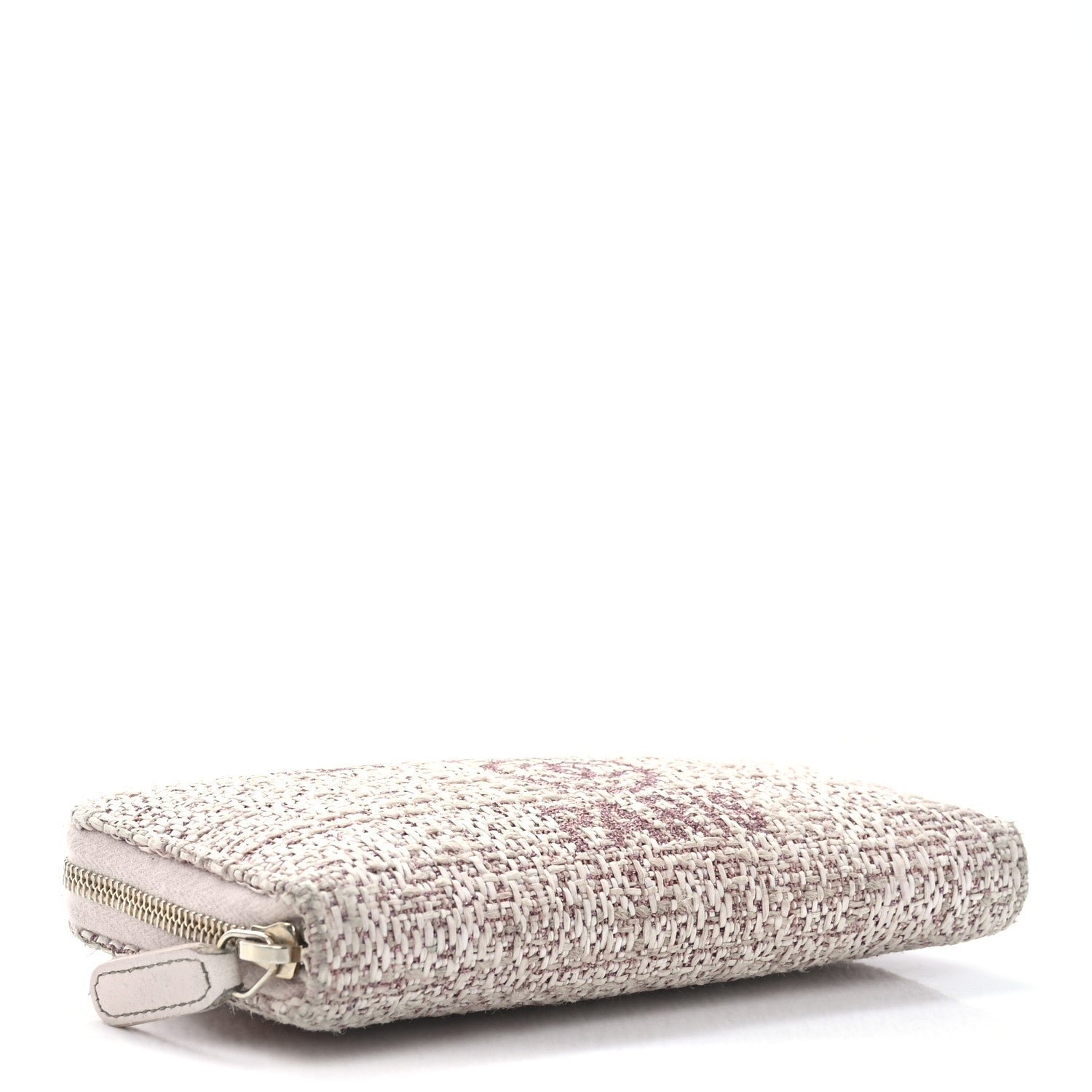 Lurex Canvas Deauville Medium Zip Around Wallet Pink