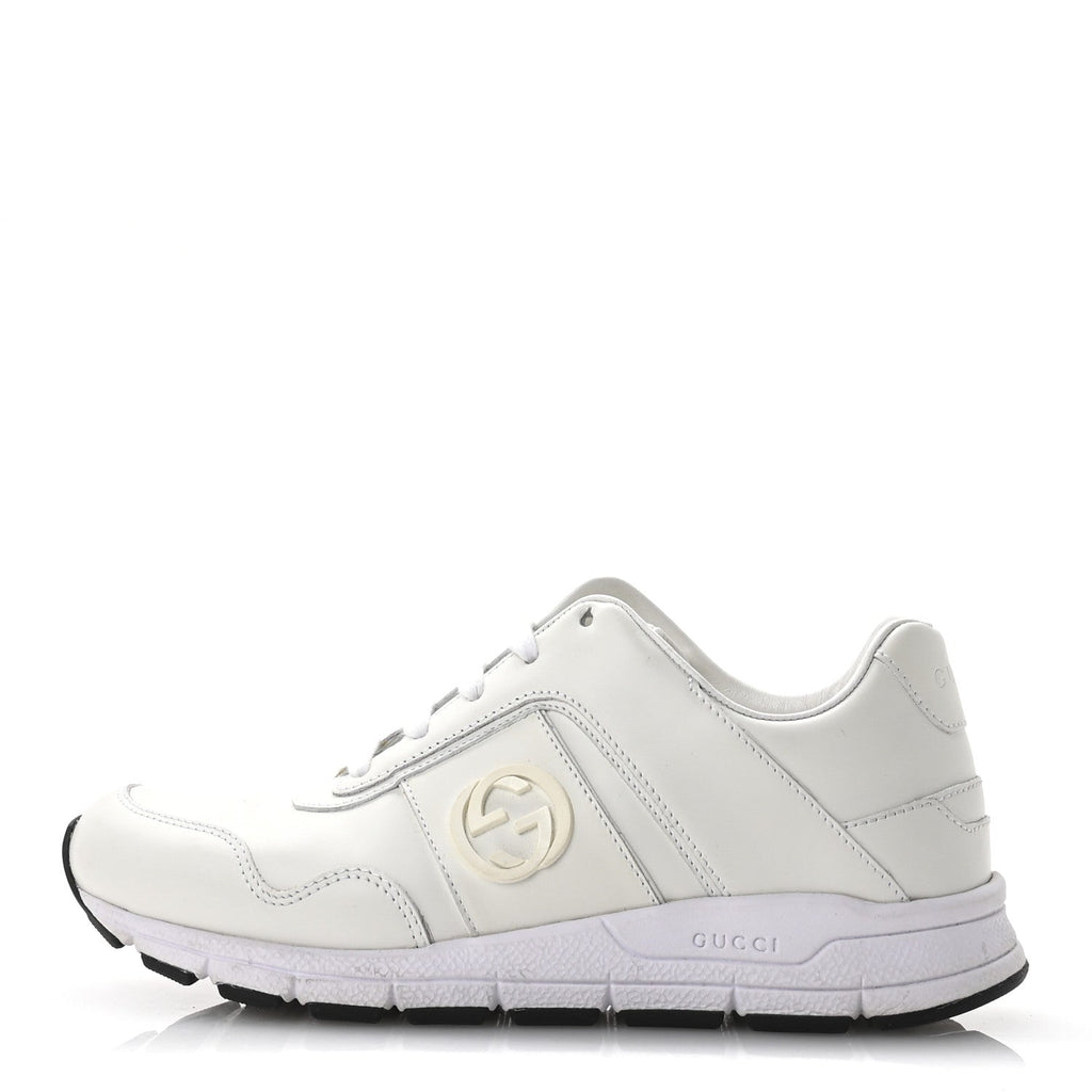 Calfskin Womens Interlocking G Sneakers 35 White