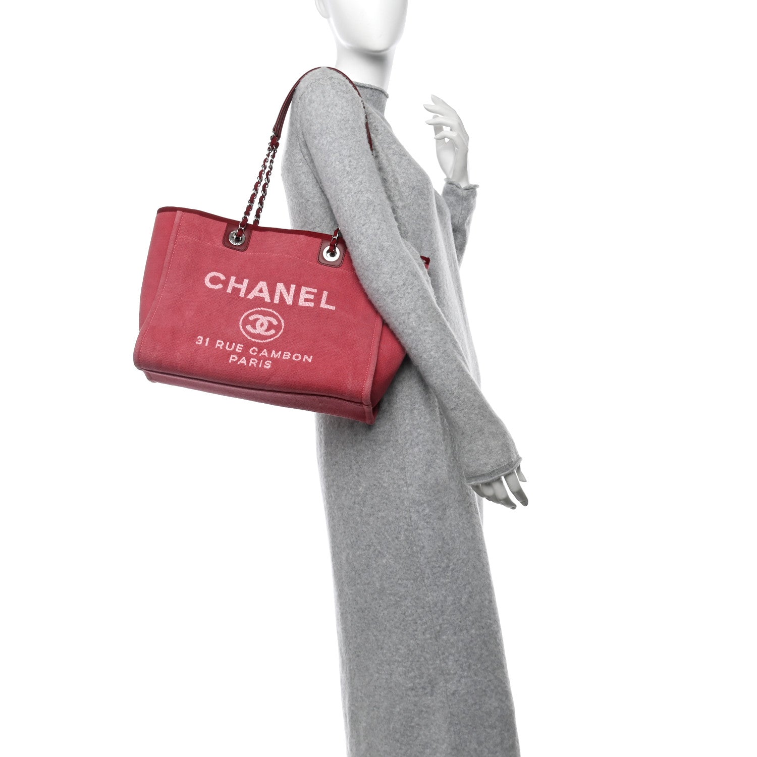 Canvas Small Deauville Tote Red