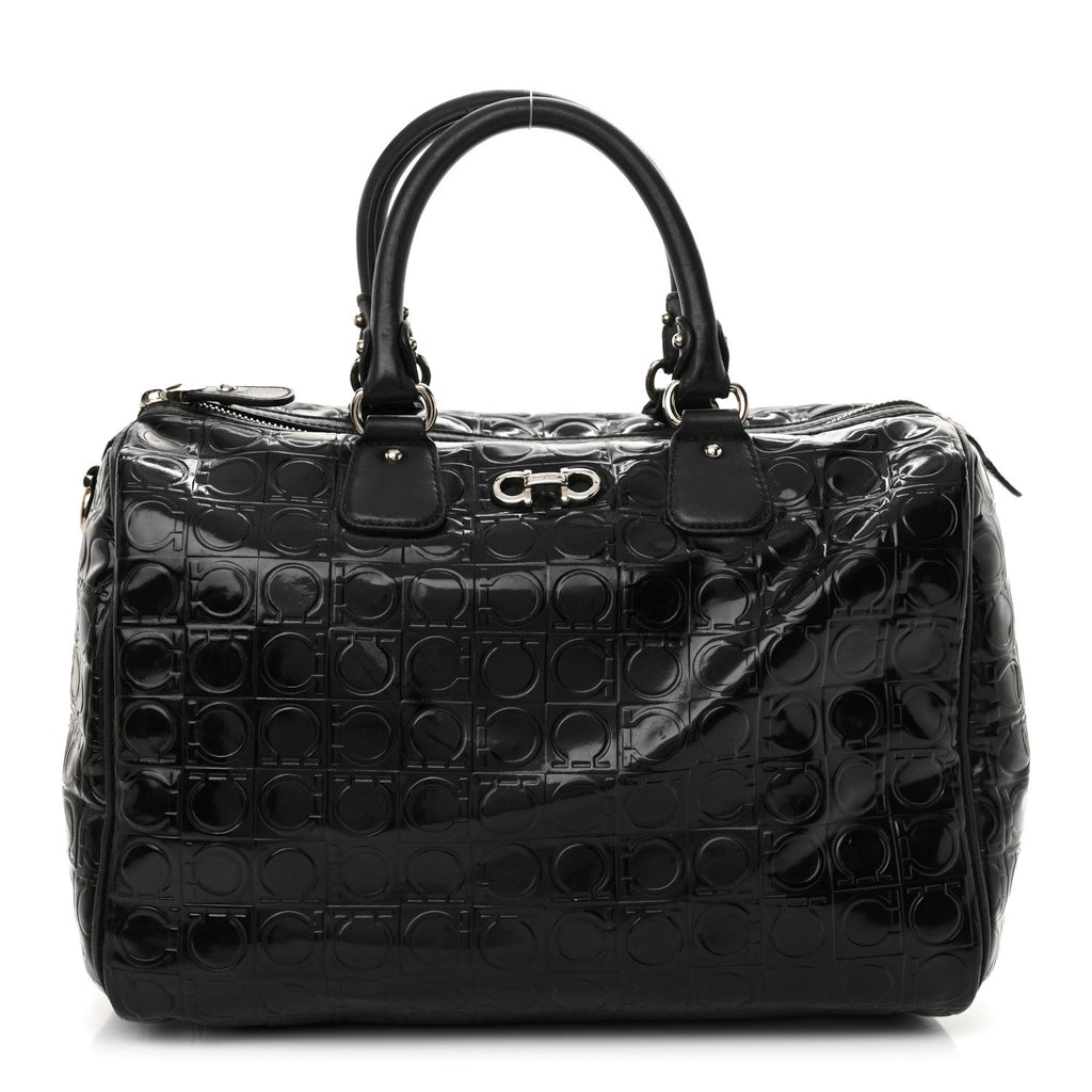 Patent Gancini Embossed  Black