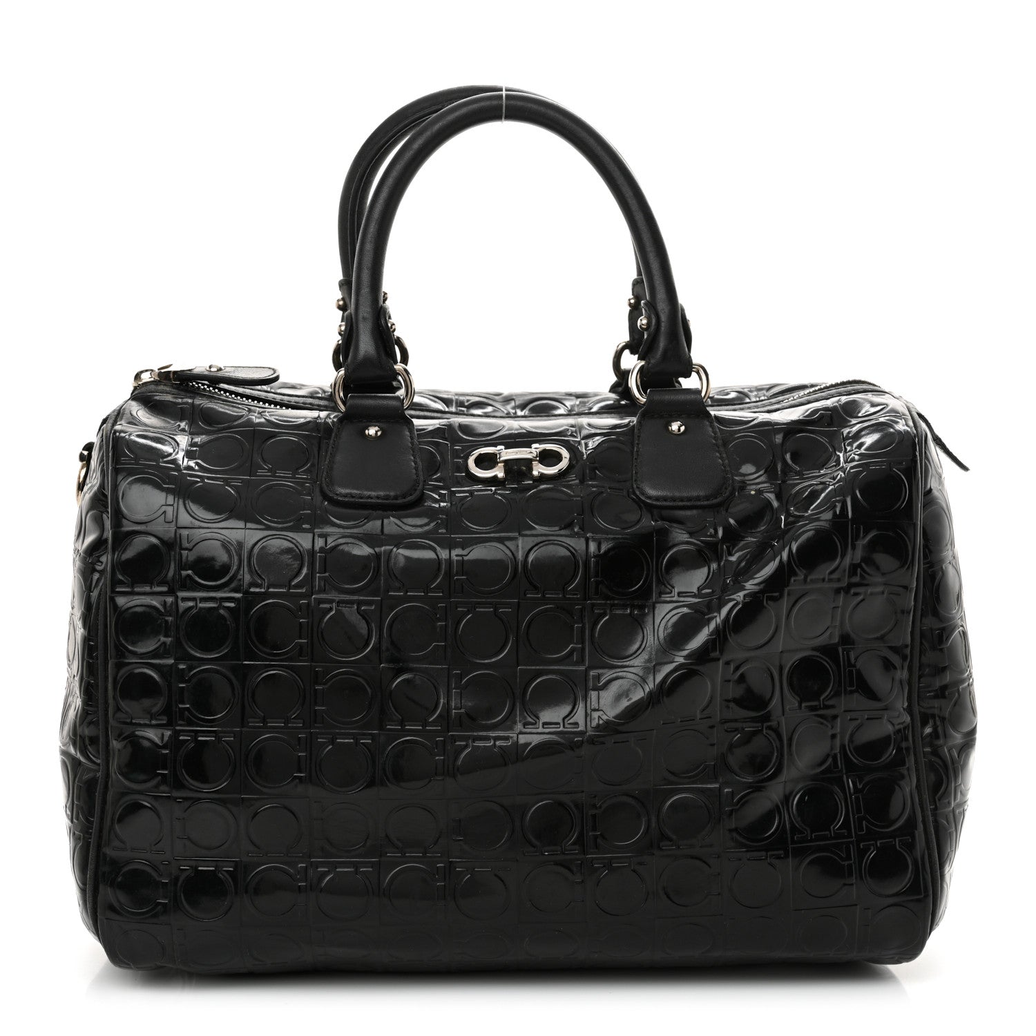 Patent Gancini Embossed  Black